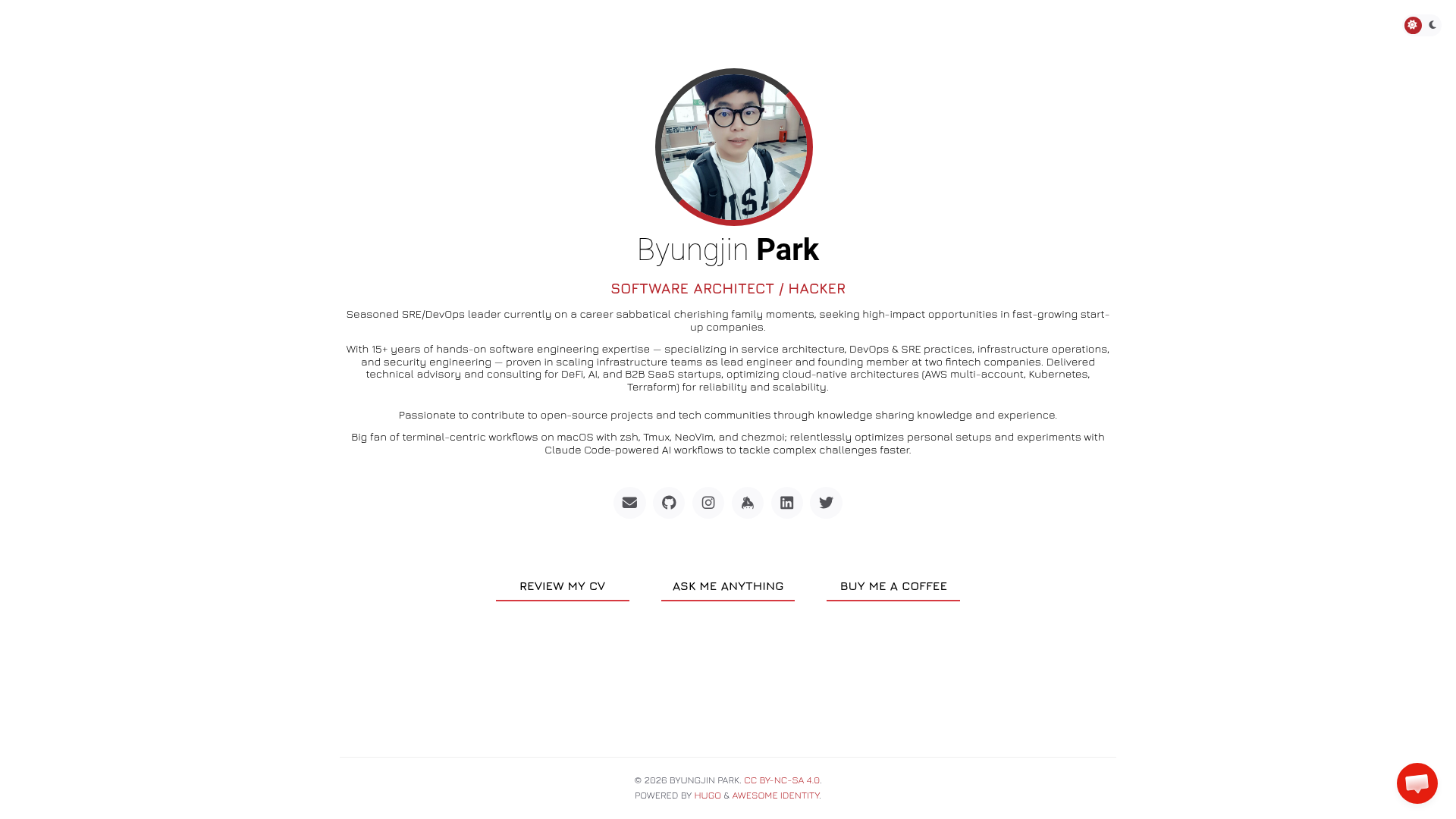 screenshot of Awesome Identity on template0.com