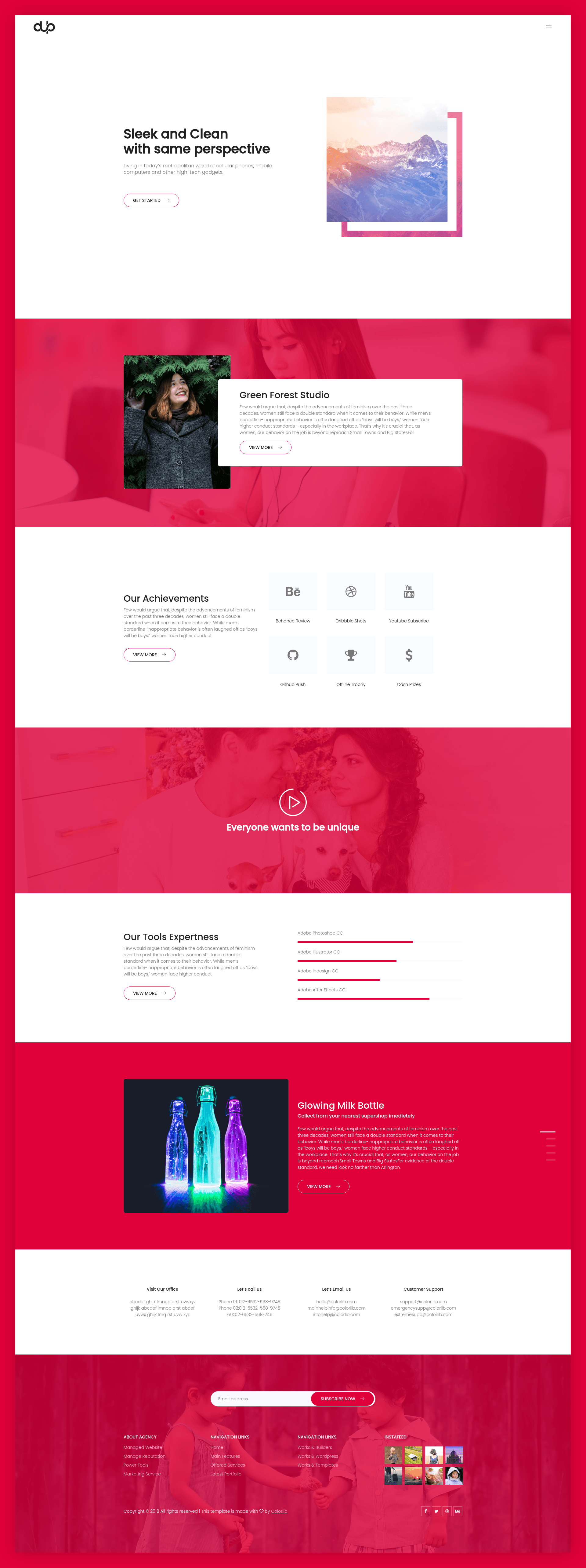 screenshot of Dup - Free Digital Agency HTML5 Template With Bootstrap on template0.com