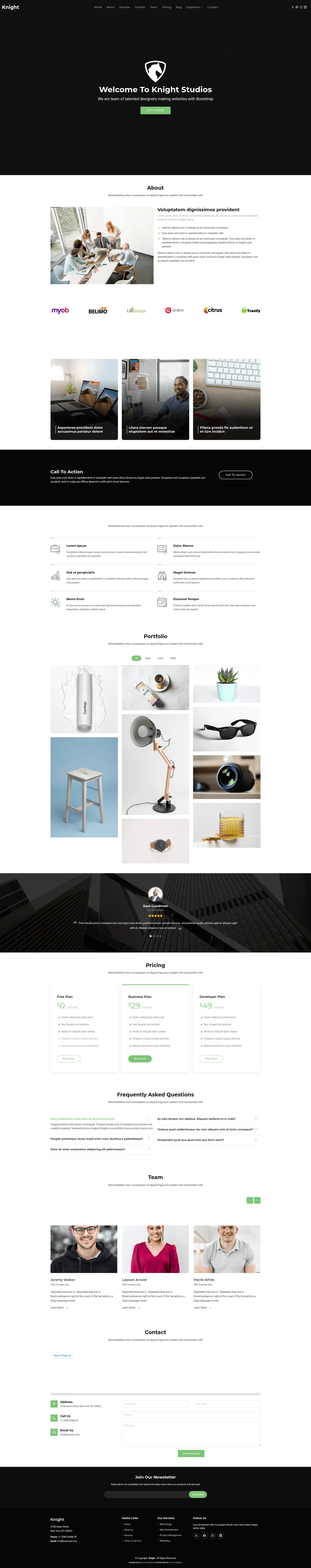 screenshot of Knight - Free Responsive Bootstrap 5 Business Template on template0.com