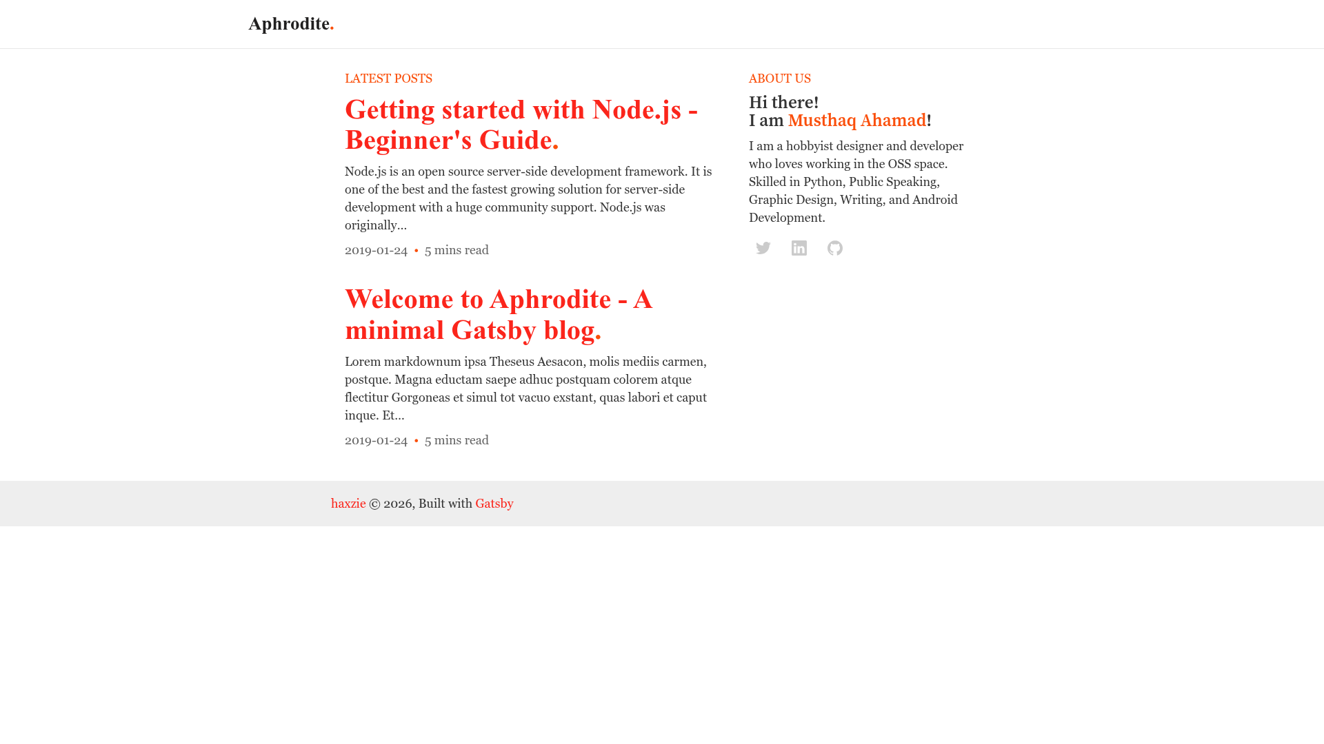 screenshot of Aphrodite on template0.com