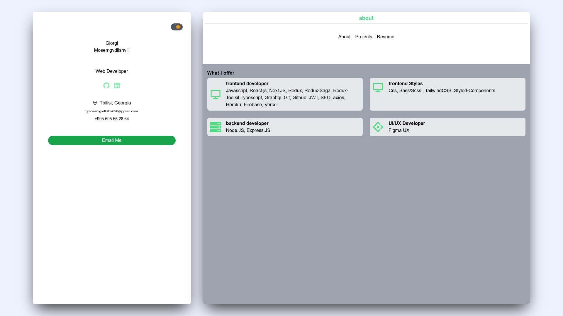 screenshot of Resume Template on template0.com