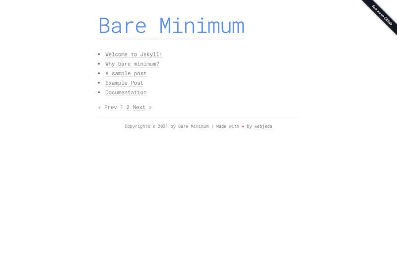 Image for Bare Minimum on template0.com Image for Bare Minimum on template0.com