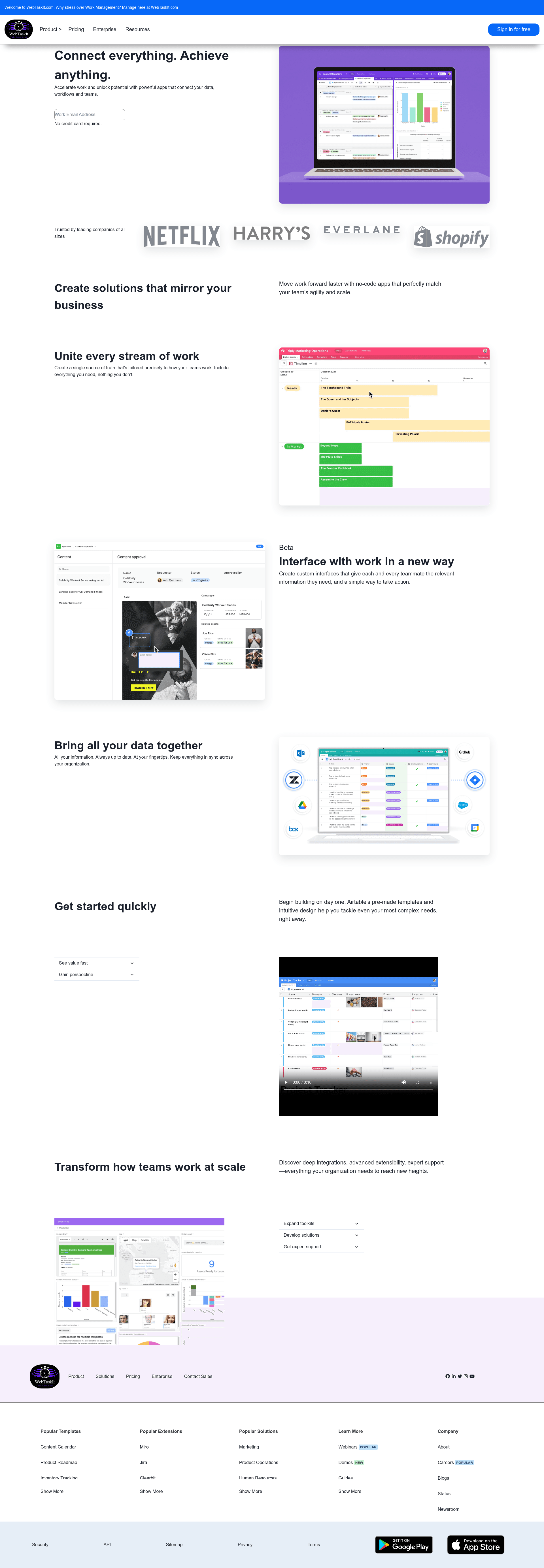 screenshot of WebTaskit on template0.com