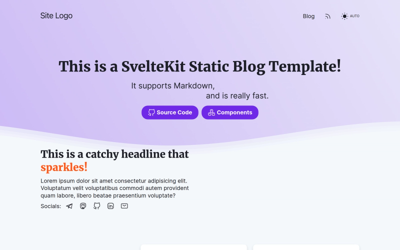 Image for SvelteKit Static Blog Template on template0.com Image for SvelteKit Static Blog Template on template0.com