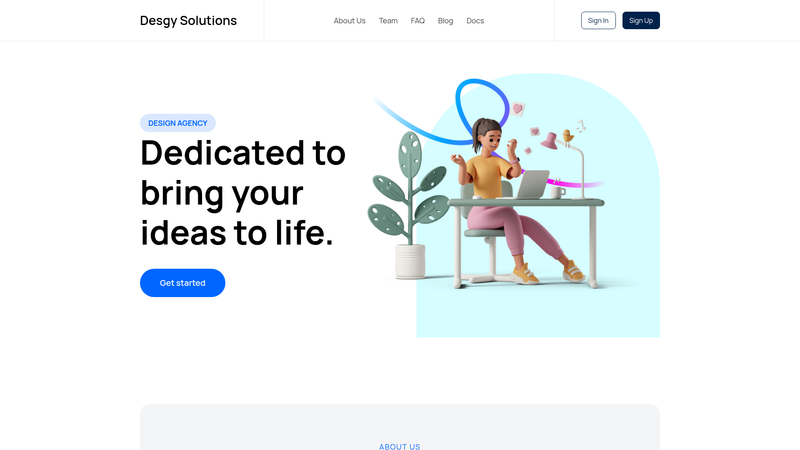 Image for Desgy Nextjs Landing Page Template on template0.com