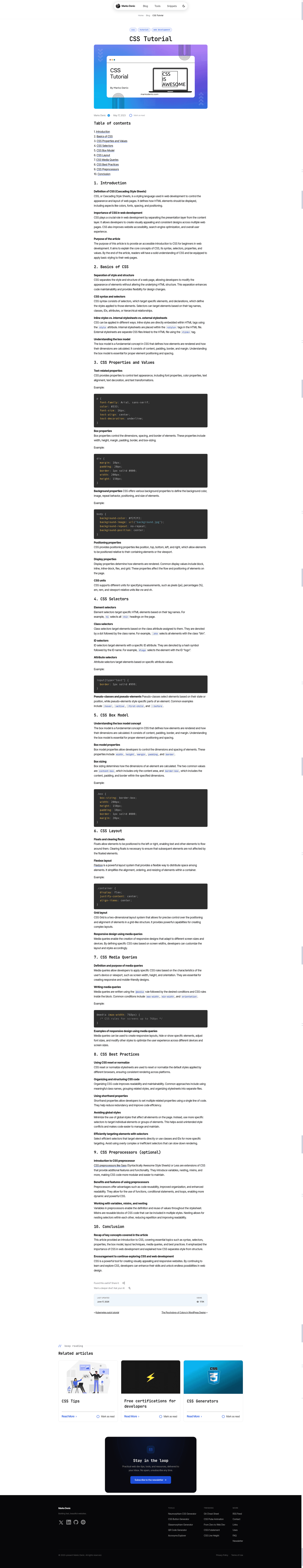 screenshot of Awesome HTML/CSS/JS Tips on template0.com