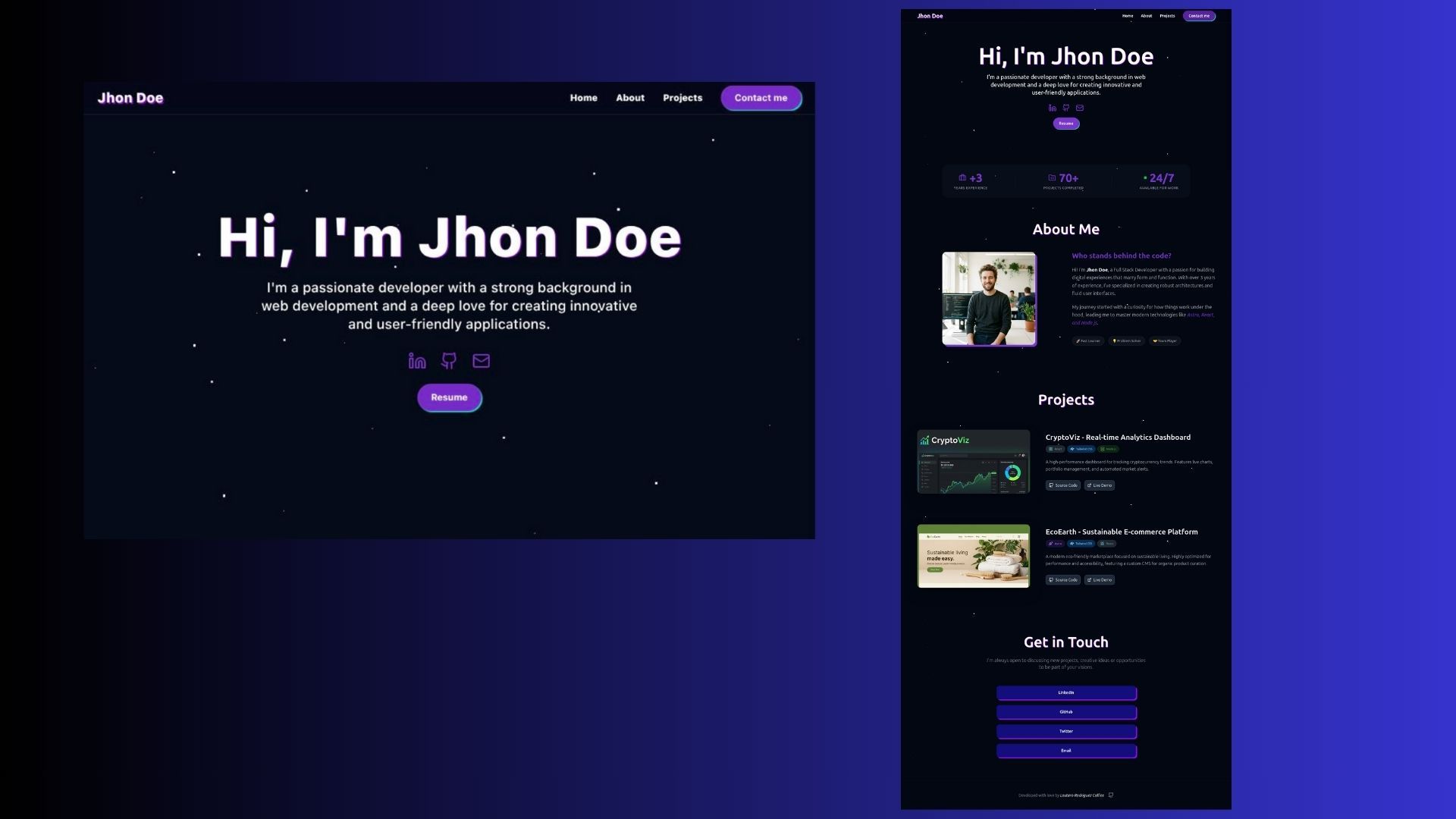 Portfolio Developers Astro preview