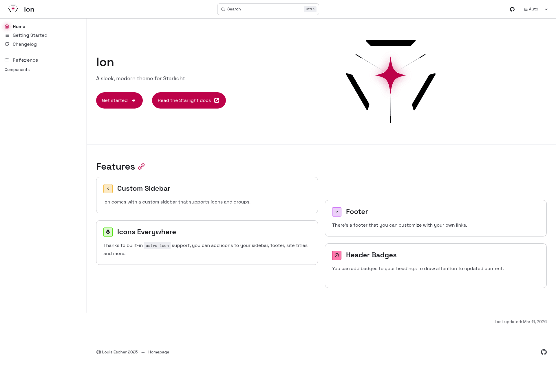 screenshot of Ion on template0.com