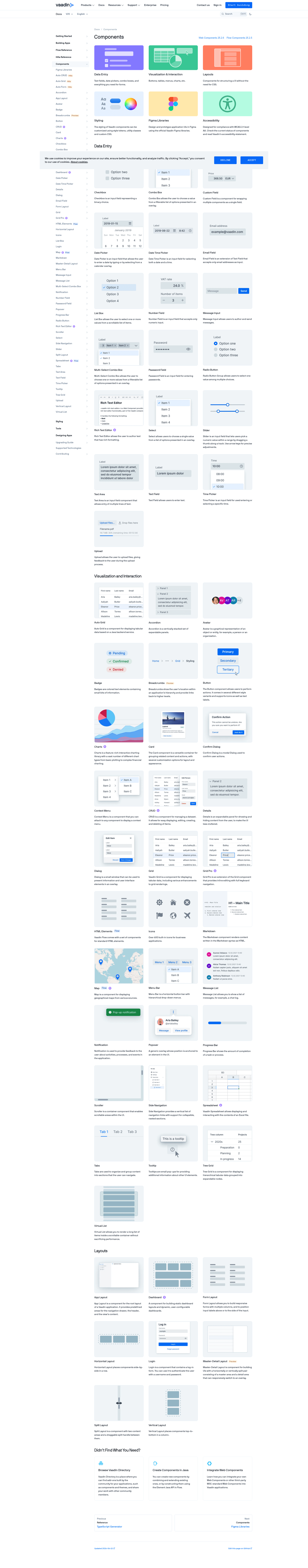 screenshot of Vaadin Web Components on template0.com