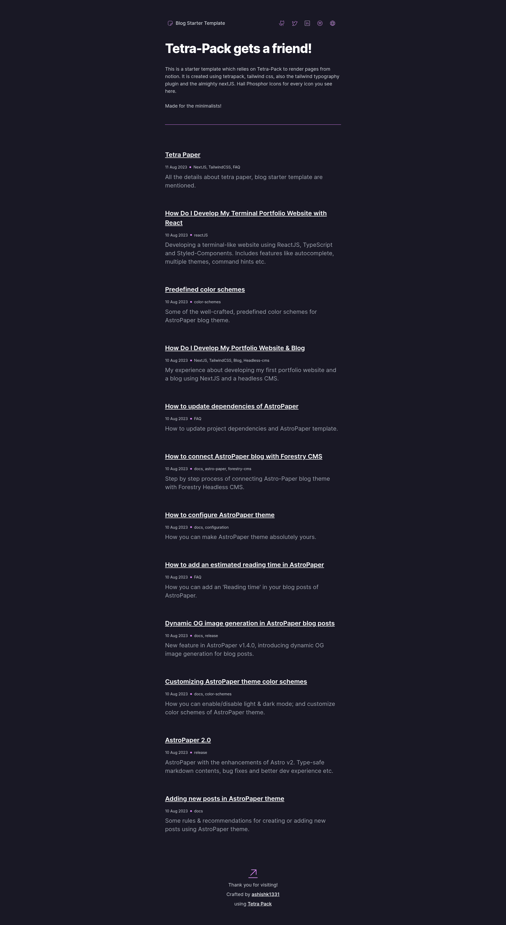 screenshot of Tetra Paper on template0.com