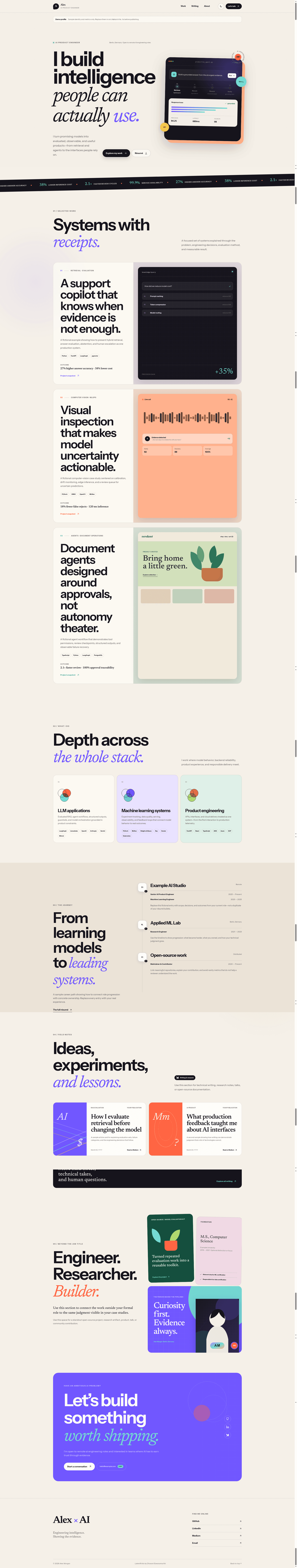 screenshot of LatentFolio Free on template0.com