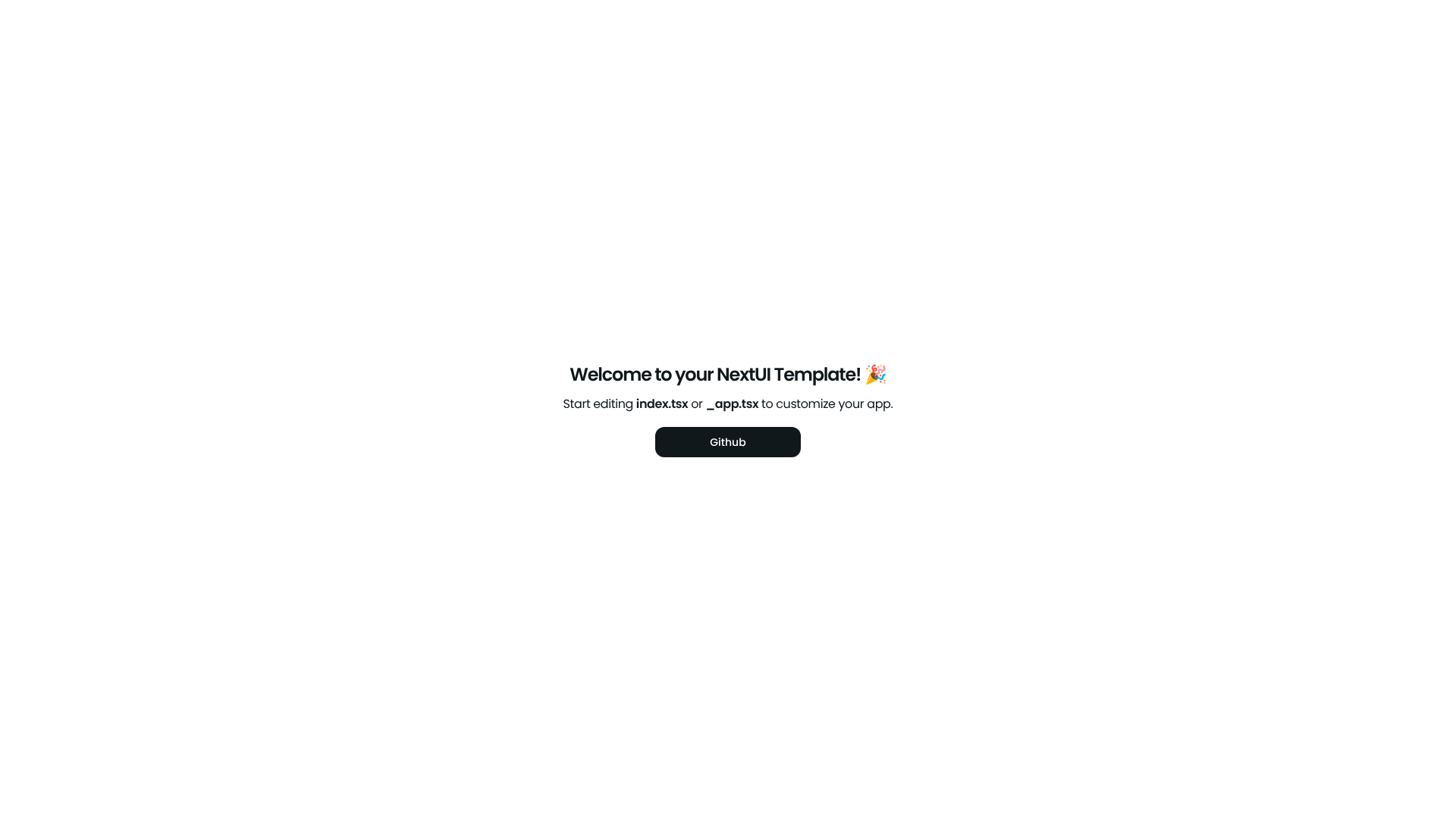 screenshot of Next.js + NextUI V1 Starter Template on template0.com