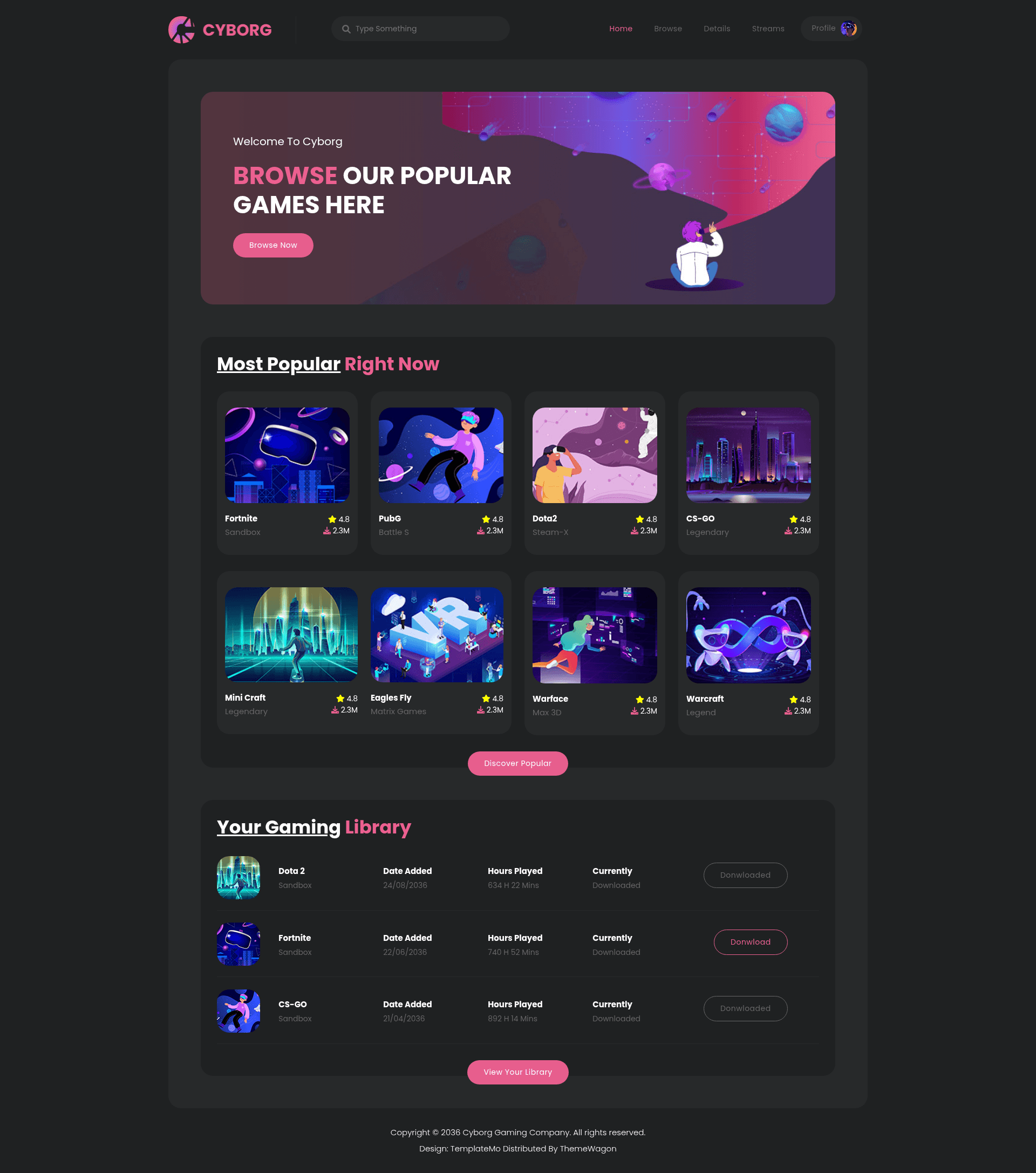 screenshot of Cyborg on template0.com