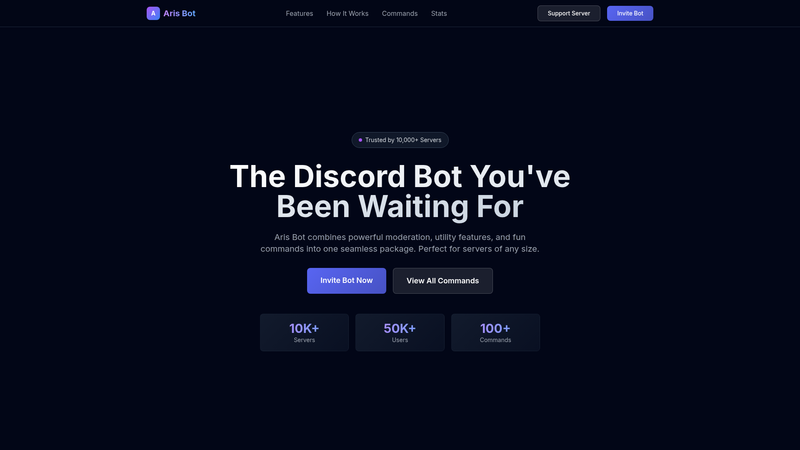 Image for Discord Bot Website Template v3 on template0.com Image for Discord Bot Website Template v3 on template0.com