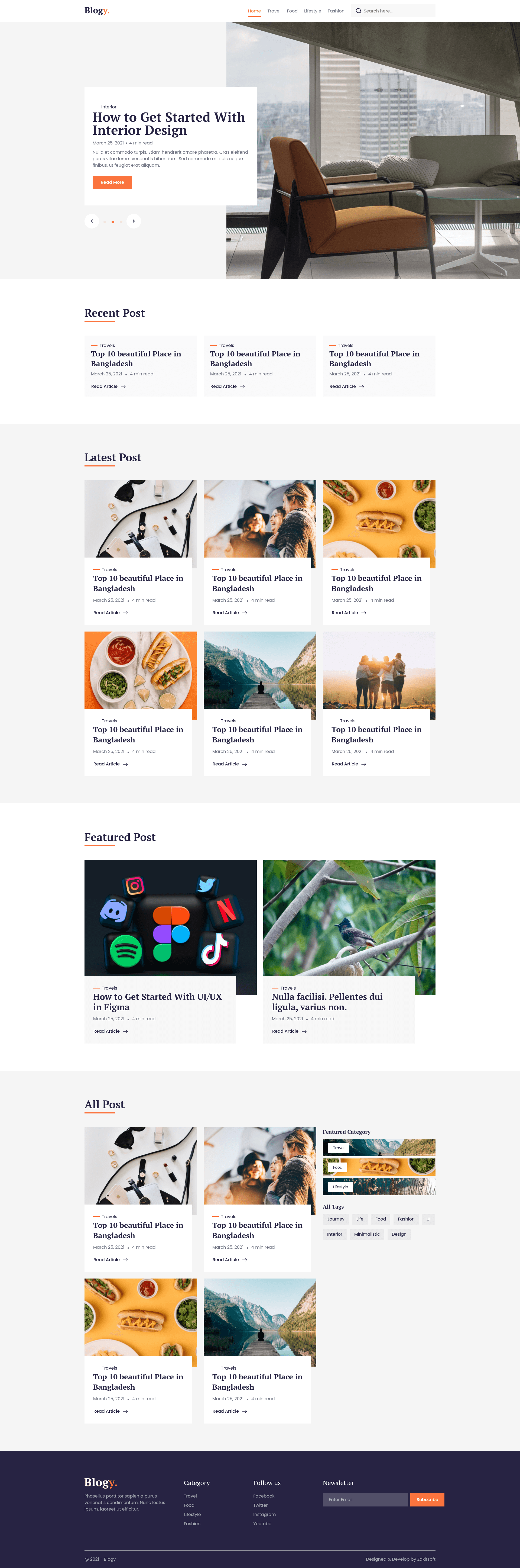 screenshot of Blogy on template0.com