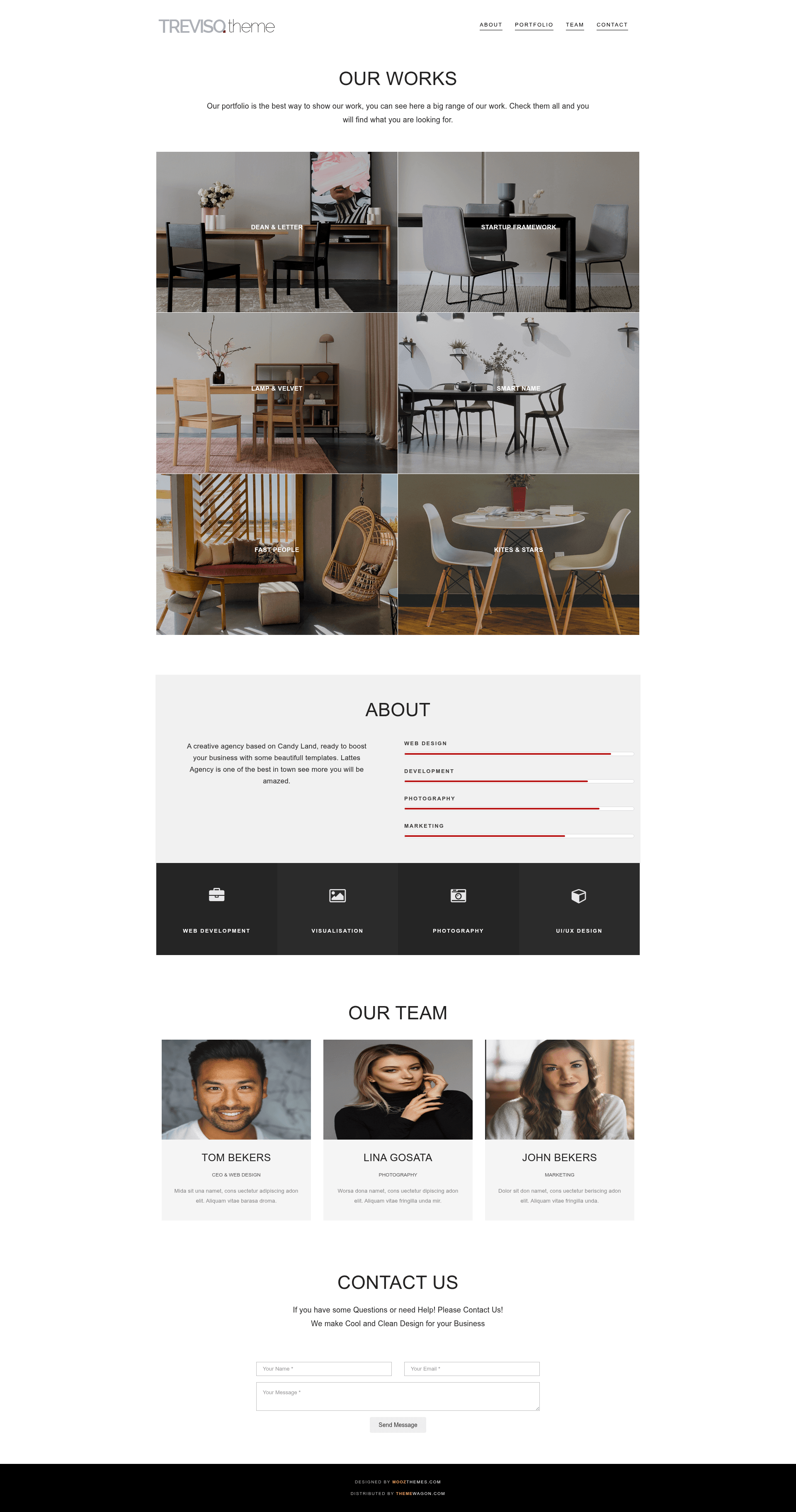 screenshot of Treviso - Free Responsive One Page Multipurpose Bootstrap Template on template0.com