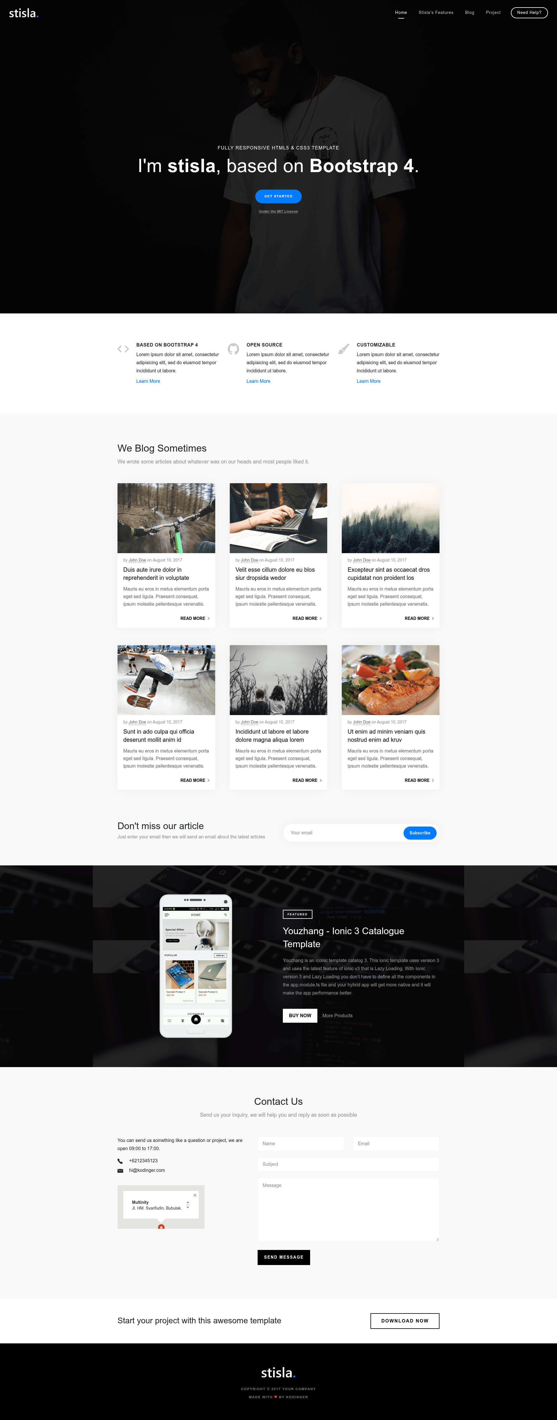 screenshot of Stisla on template0.com