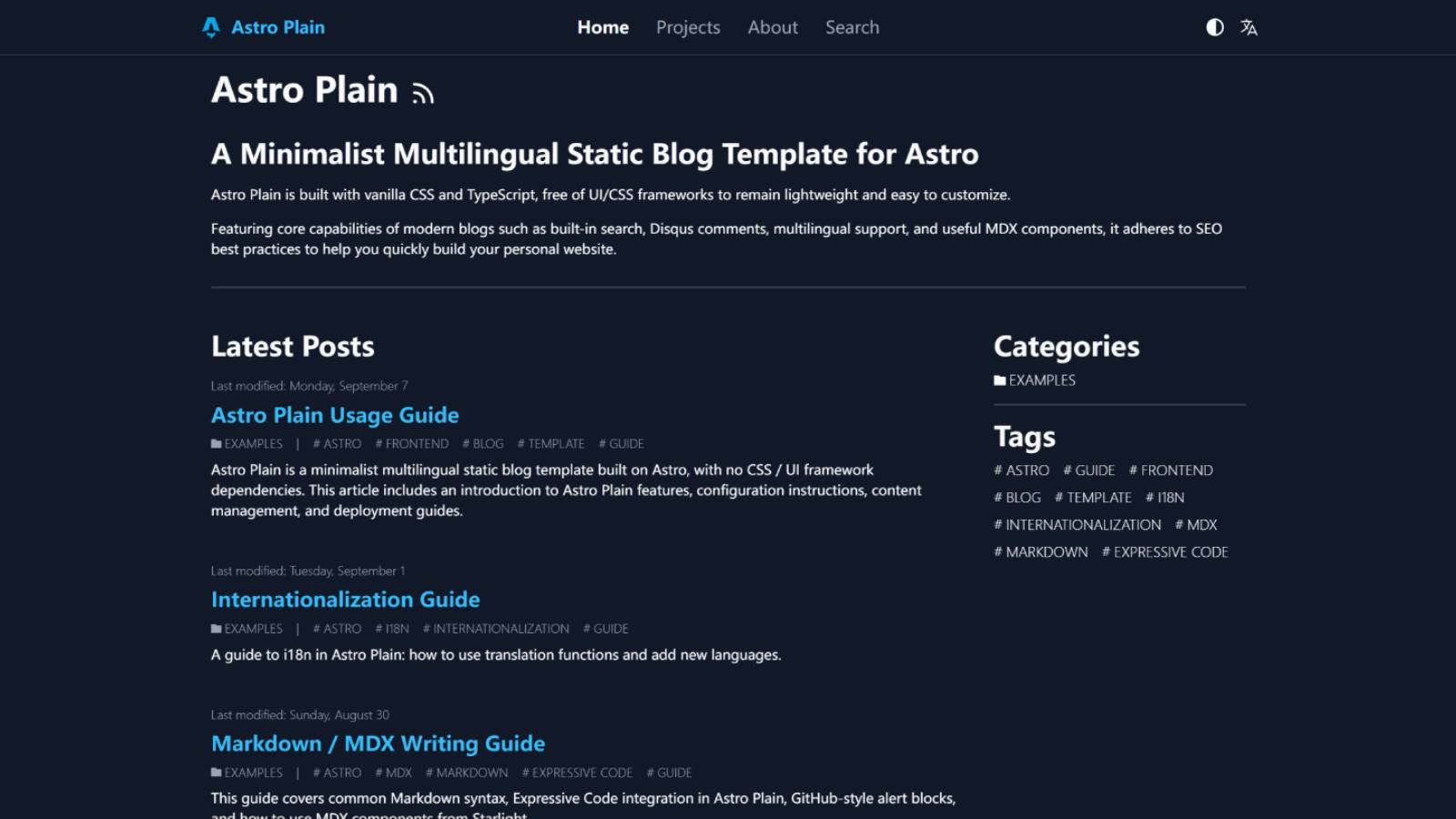 Astro Plain preview