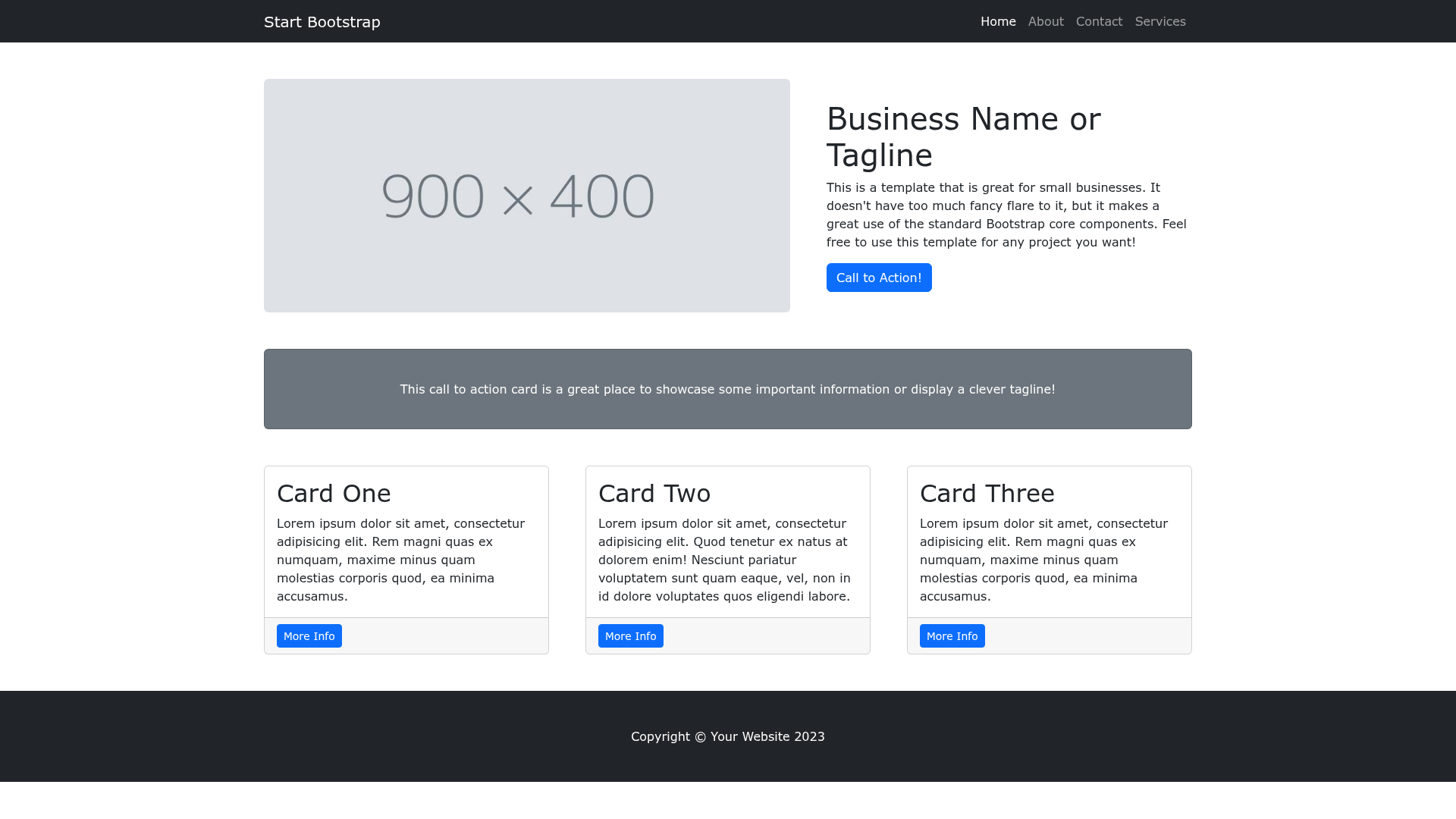 screenshot of Start Bootstrap Small Business on template0.com