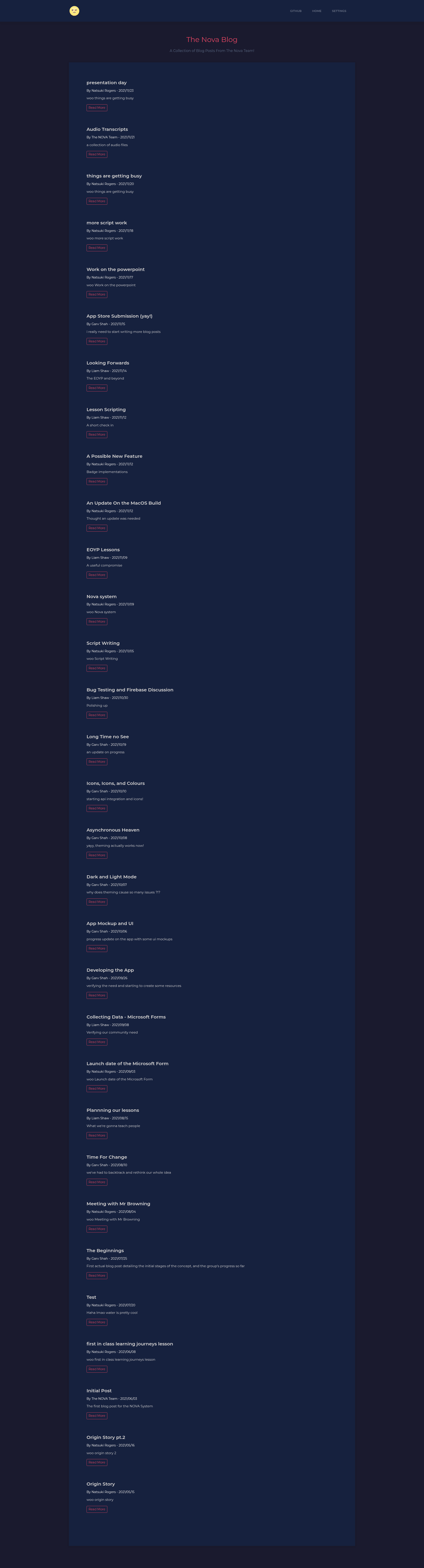 screenshot of NOVA System Blog on template0.com