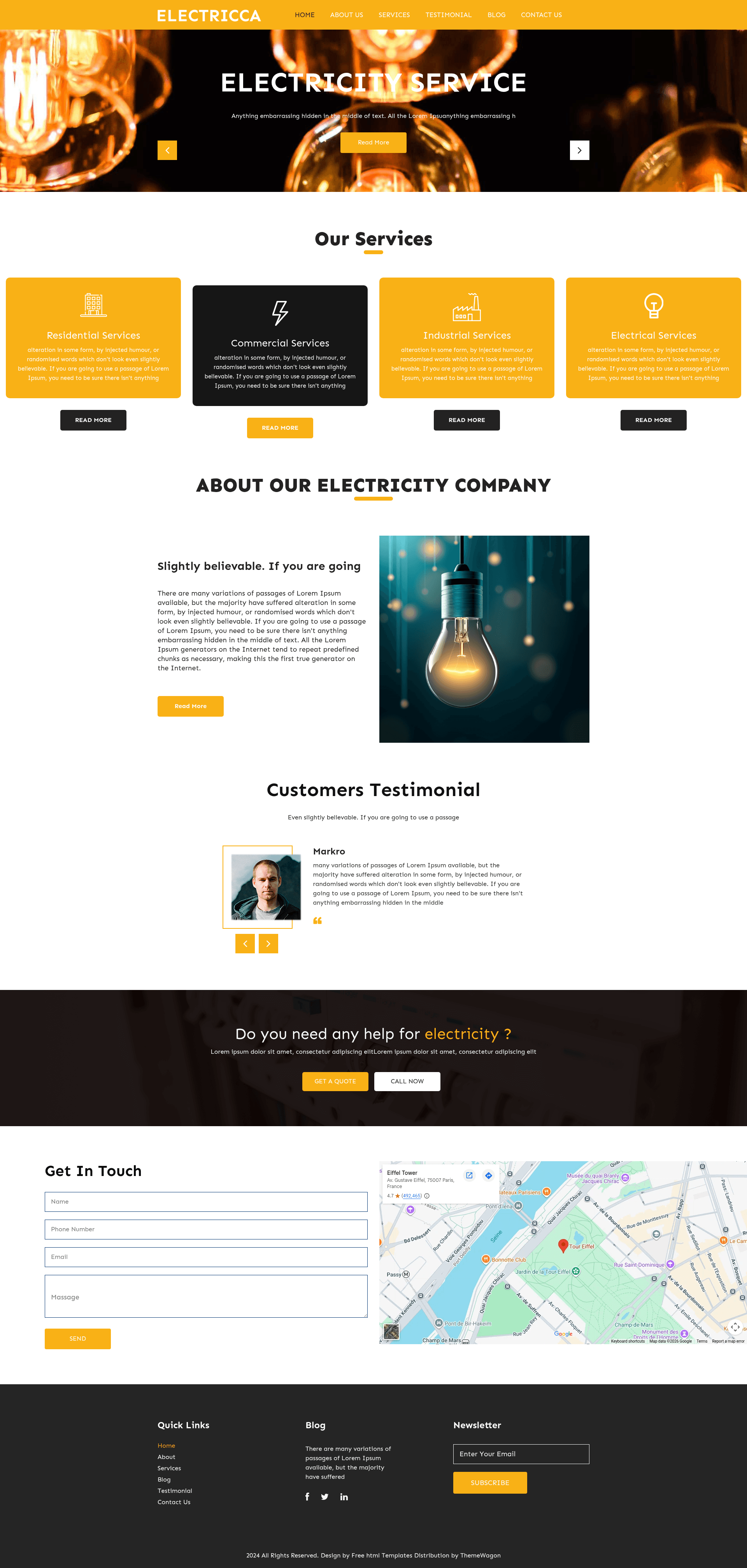 screenshot of Electricca on template0.com