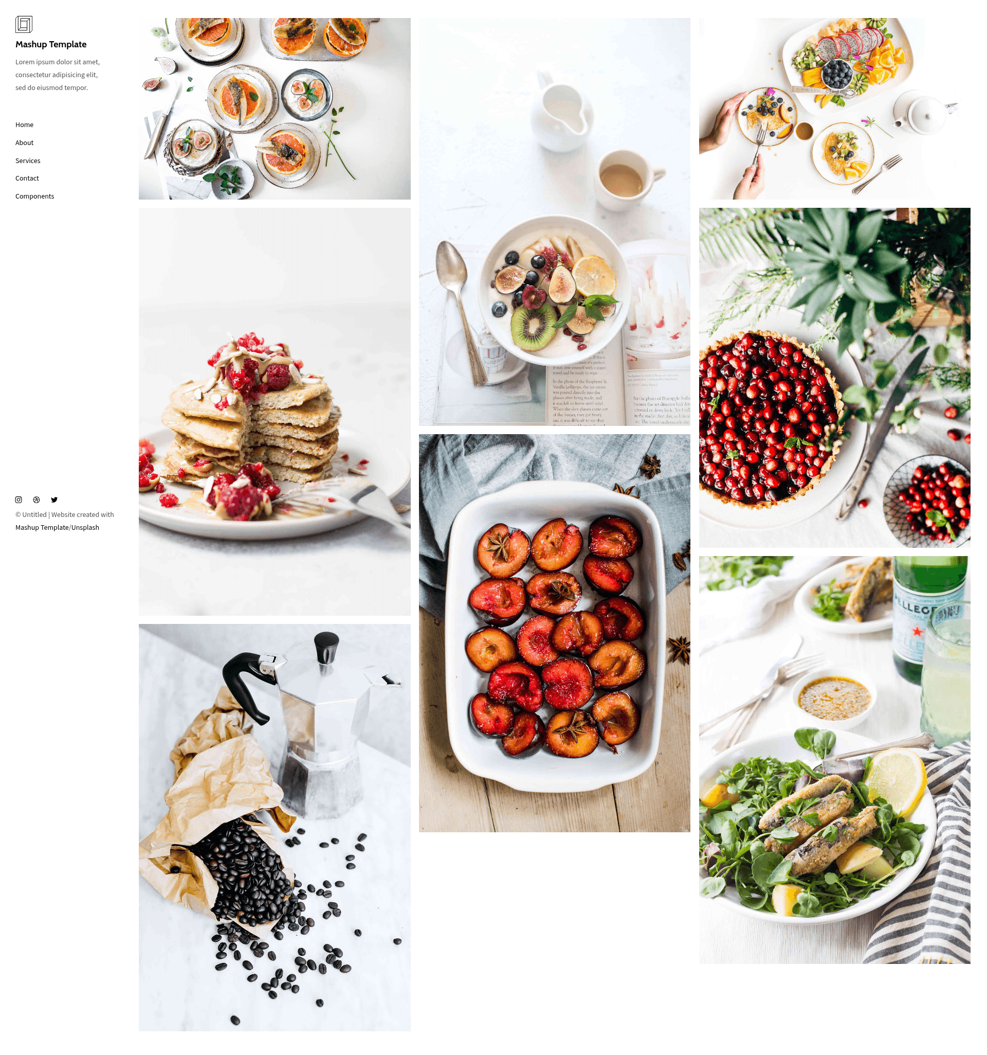 screenshot of Savory – Free Multi Page HTML5 Portfolio Template on template0.com