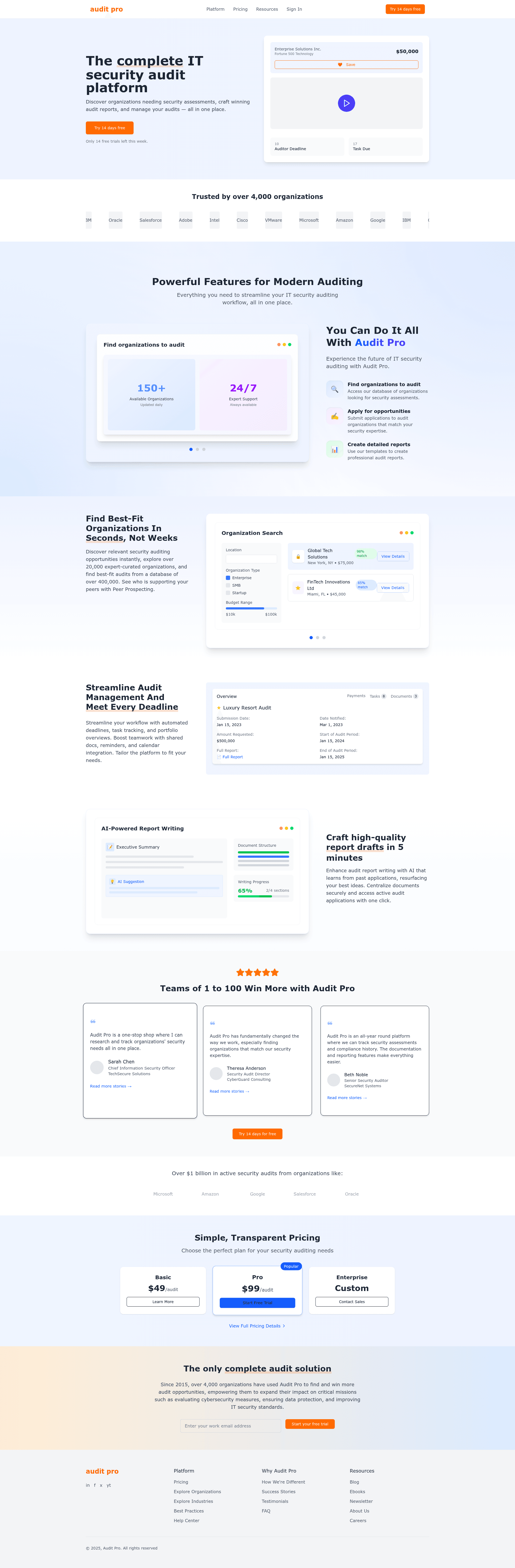 screenshot of Audit Pro on template0.com