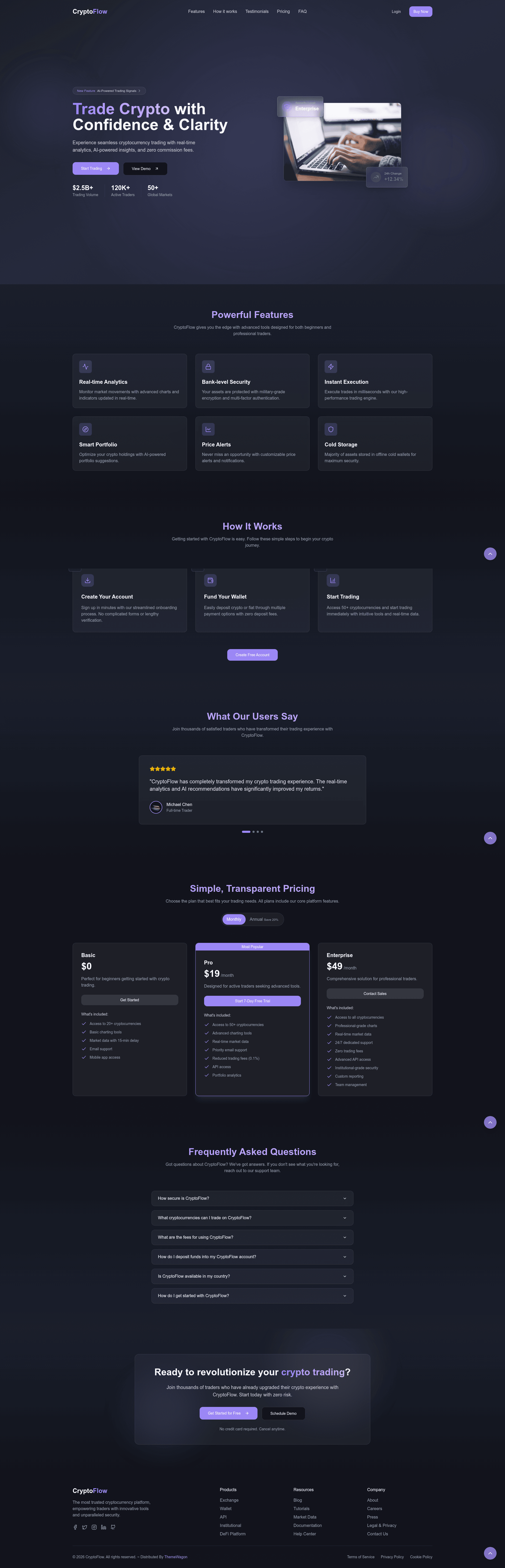 screenshot of CryptoFlow on template0.com