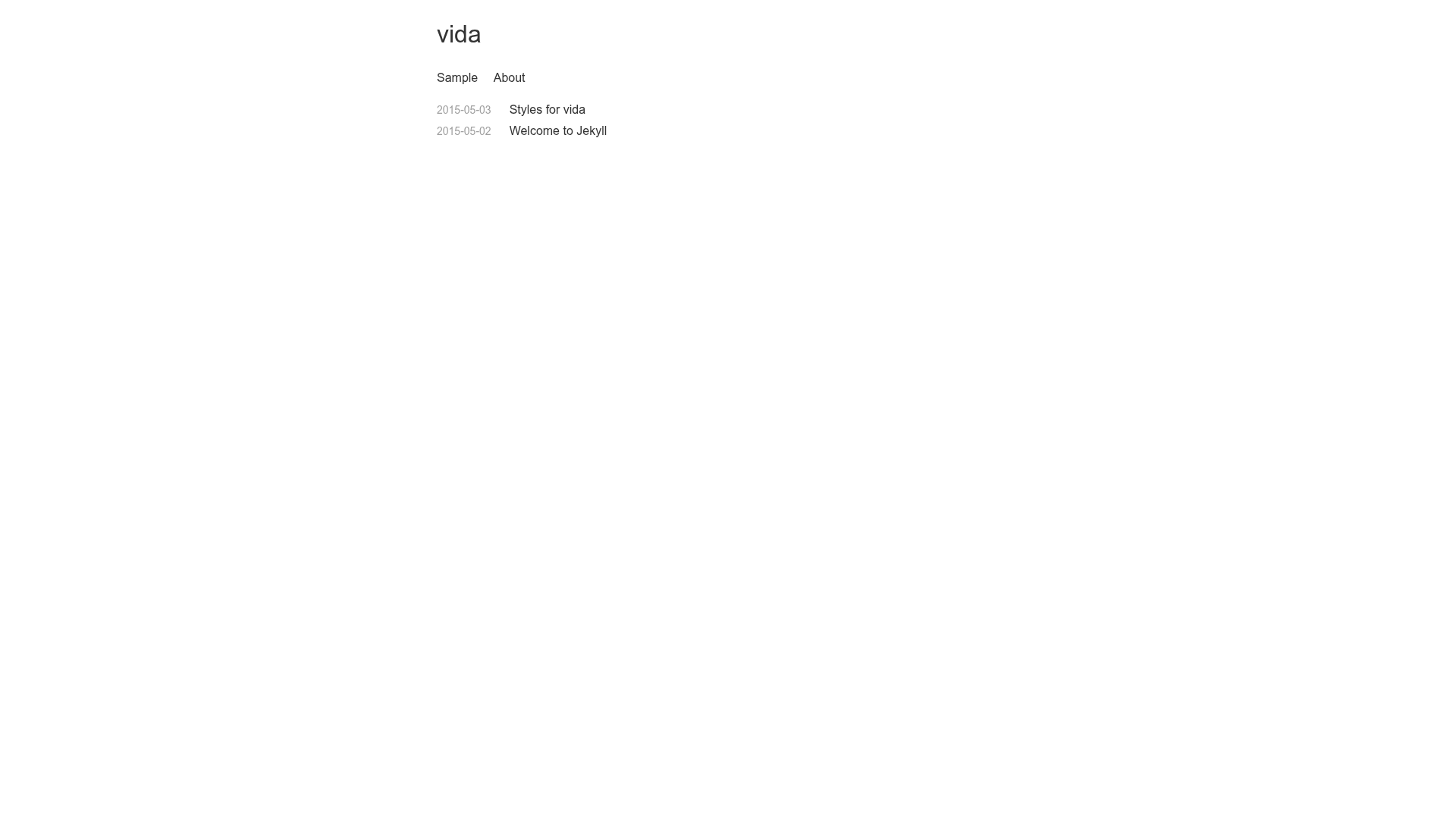 screenshot of vida on template0.com