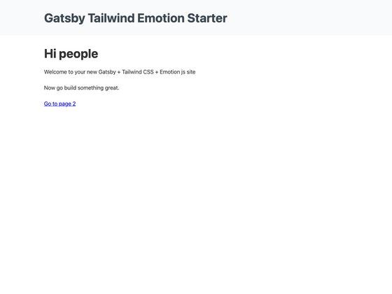 Gatsby Tailwind Emotion Starter preview