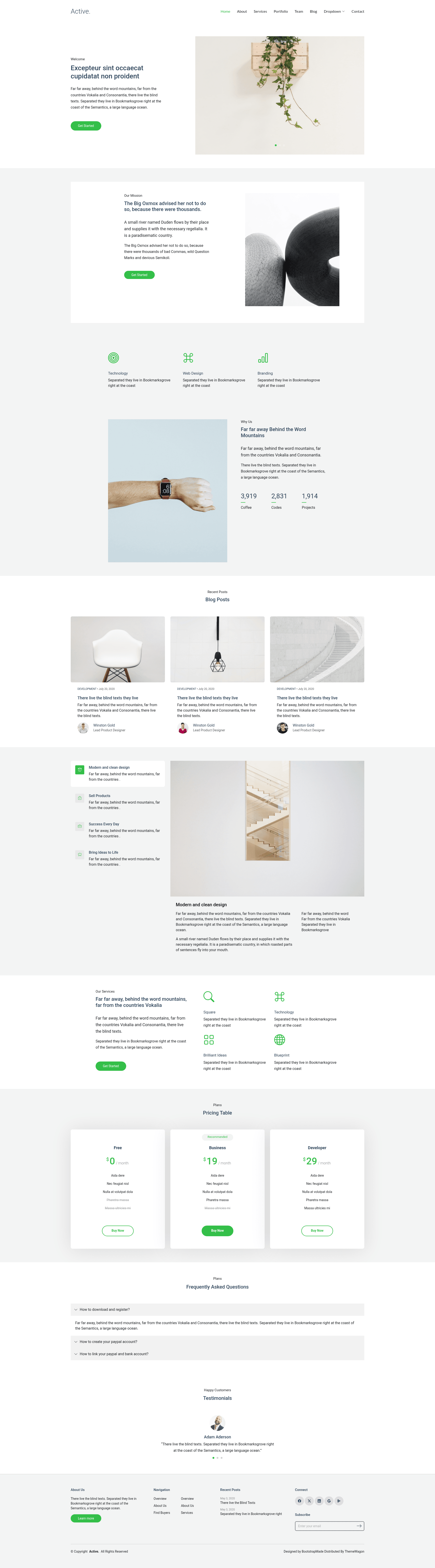 screenshot of Active. on template0.com