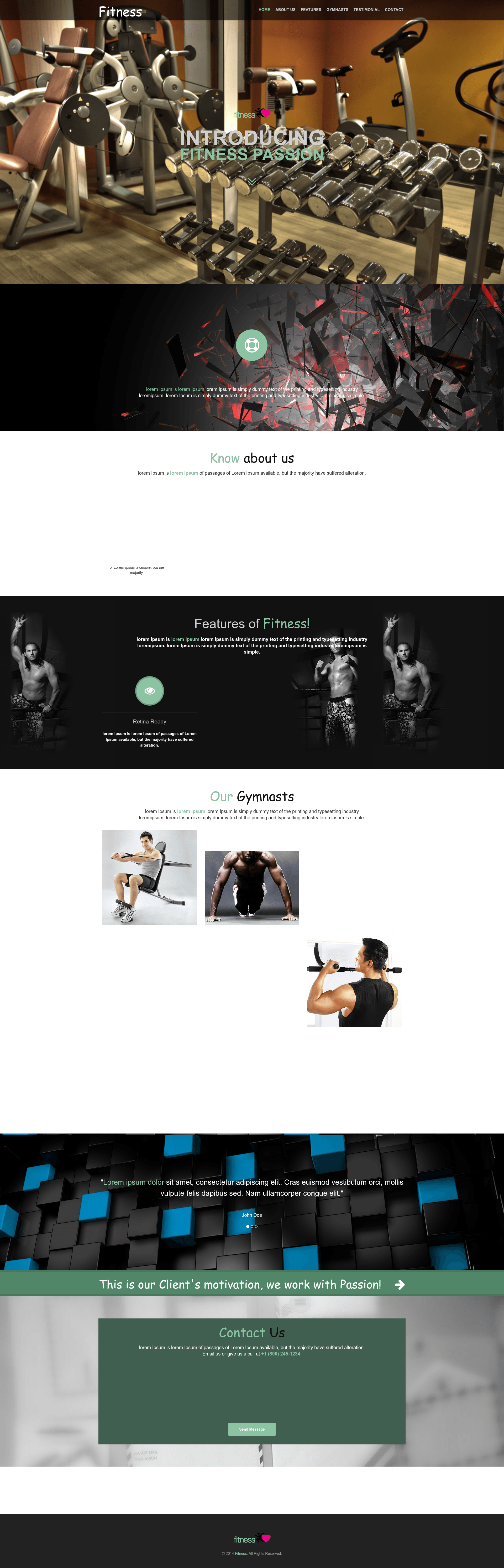 screenshot of Fitness - Gym Website Responsive Template with Bootstrap on template0.com