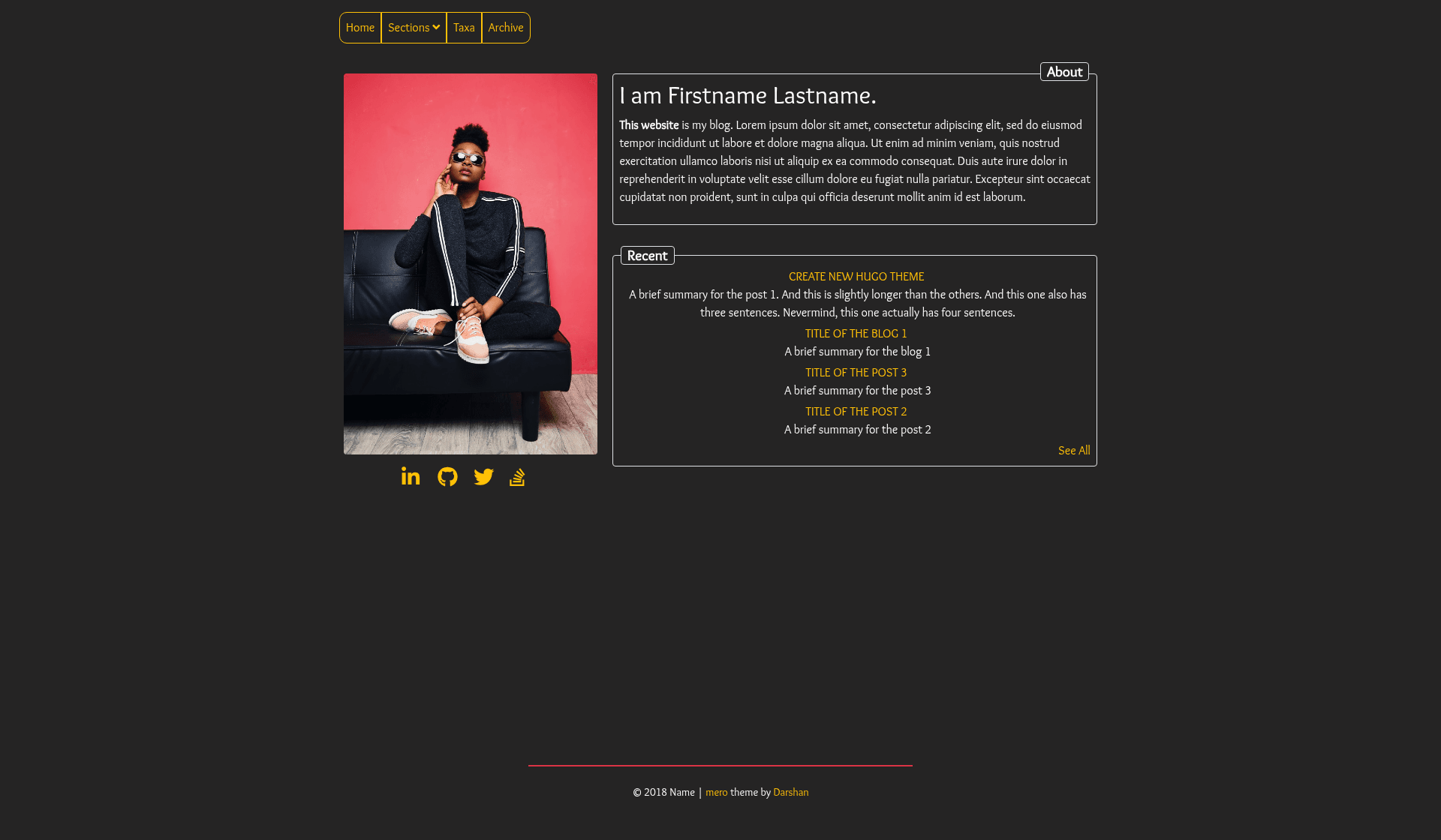 screenshot of Mero on template0.com