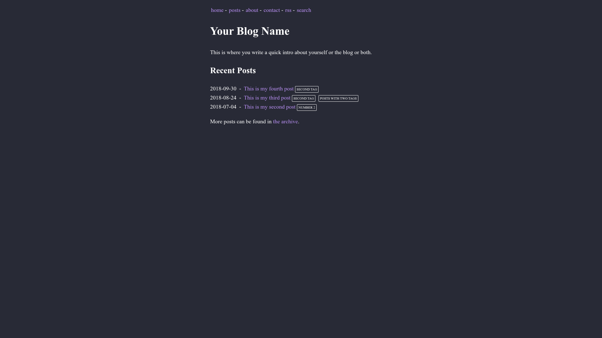 screenshot of Minimal Developer on template0.com