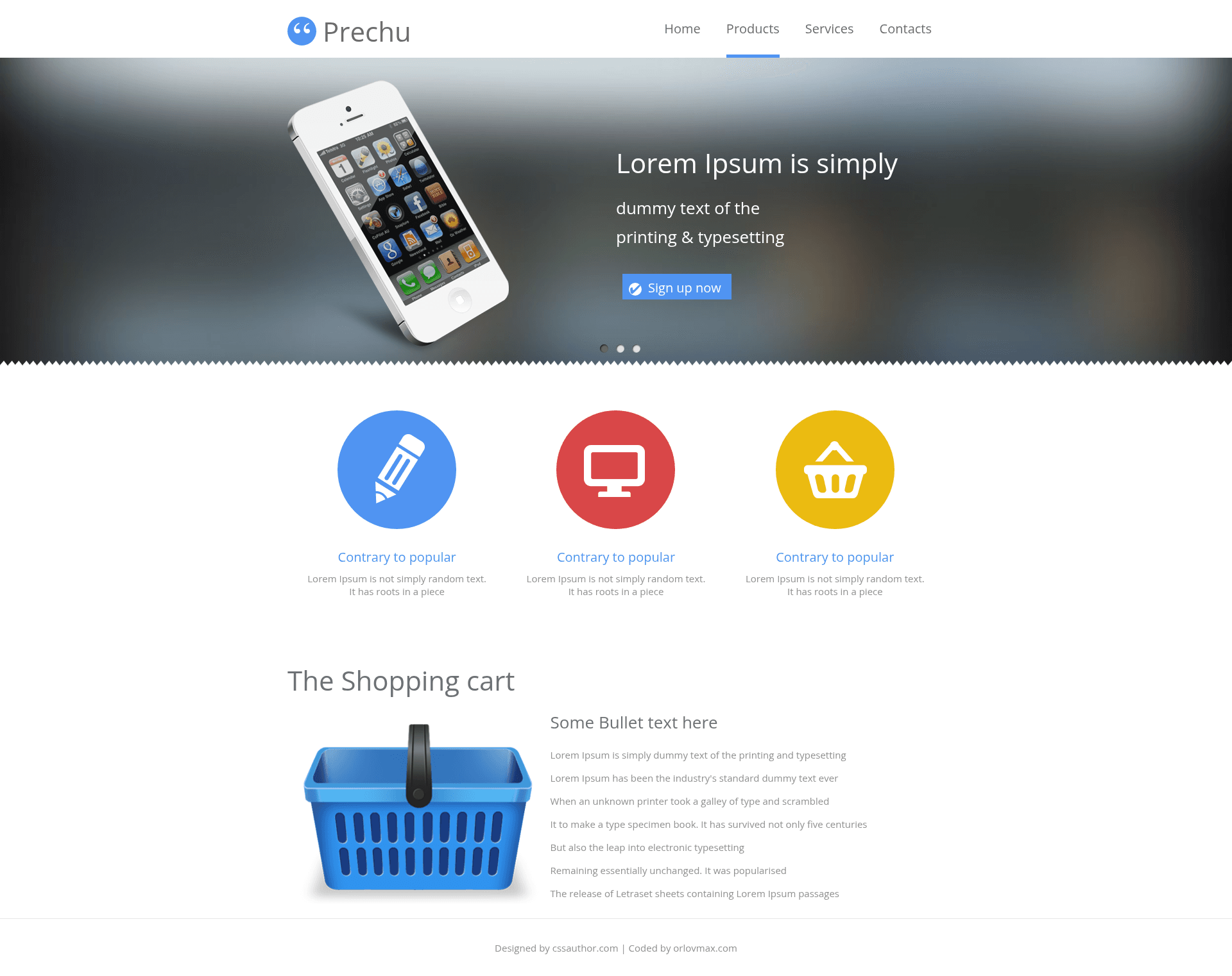 screenshot of Simple Product Responsive Template on template0.com