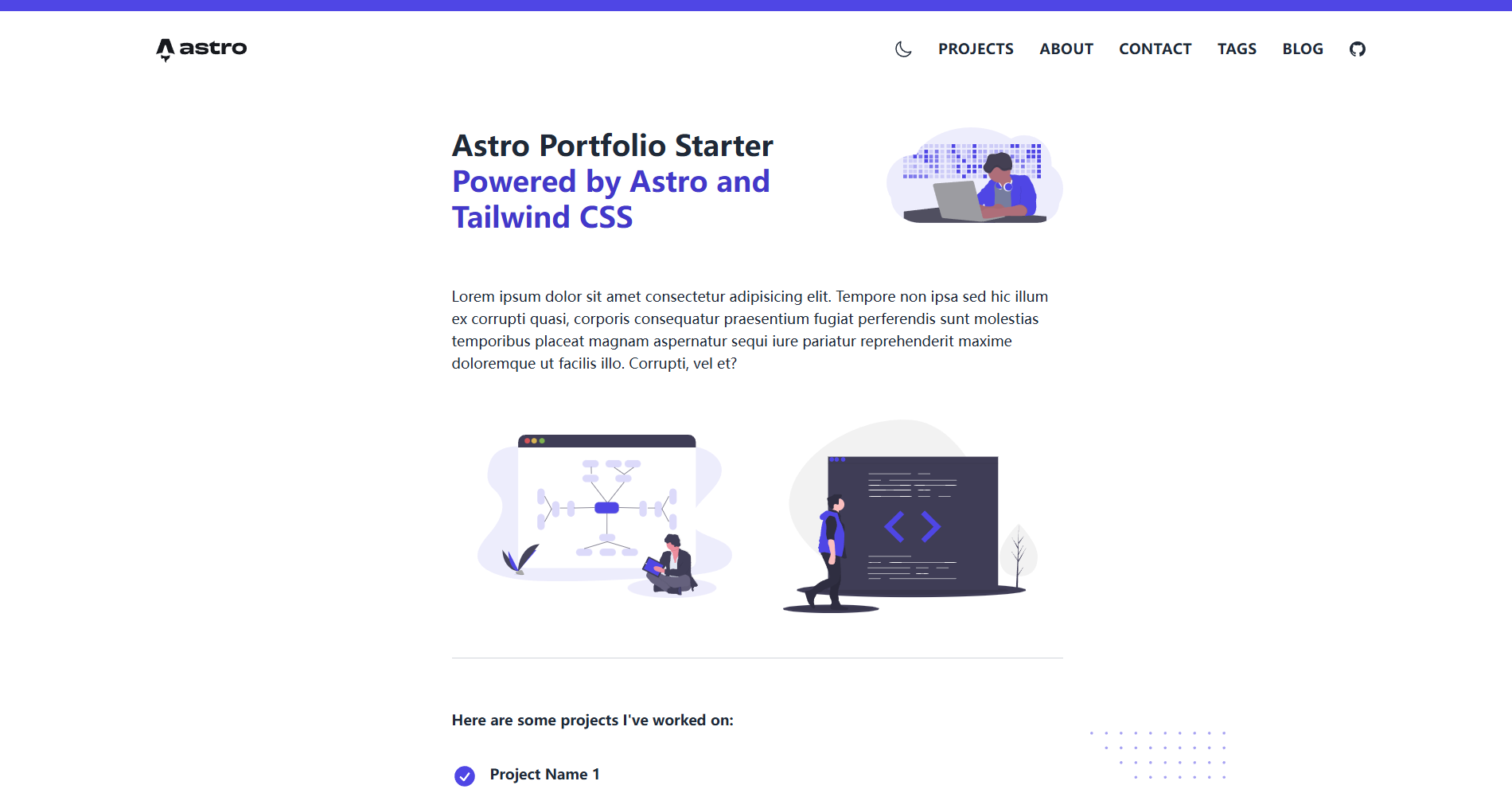 Drehimself Astro Portfolio Starter Test Test preview