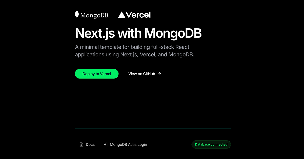 Next.js with MongoDB preview