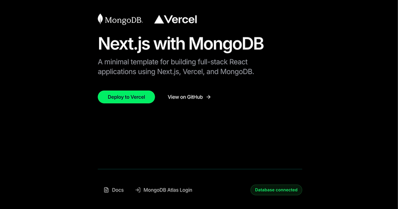 Image for Next.js with MongoDB on template0.com