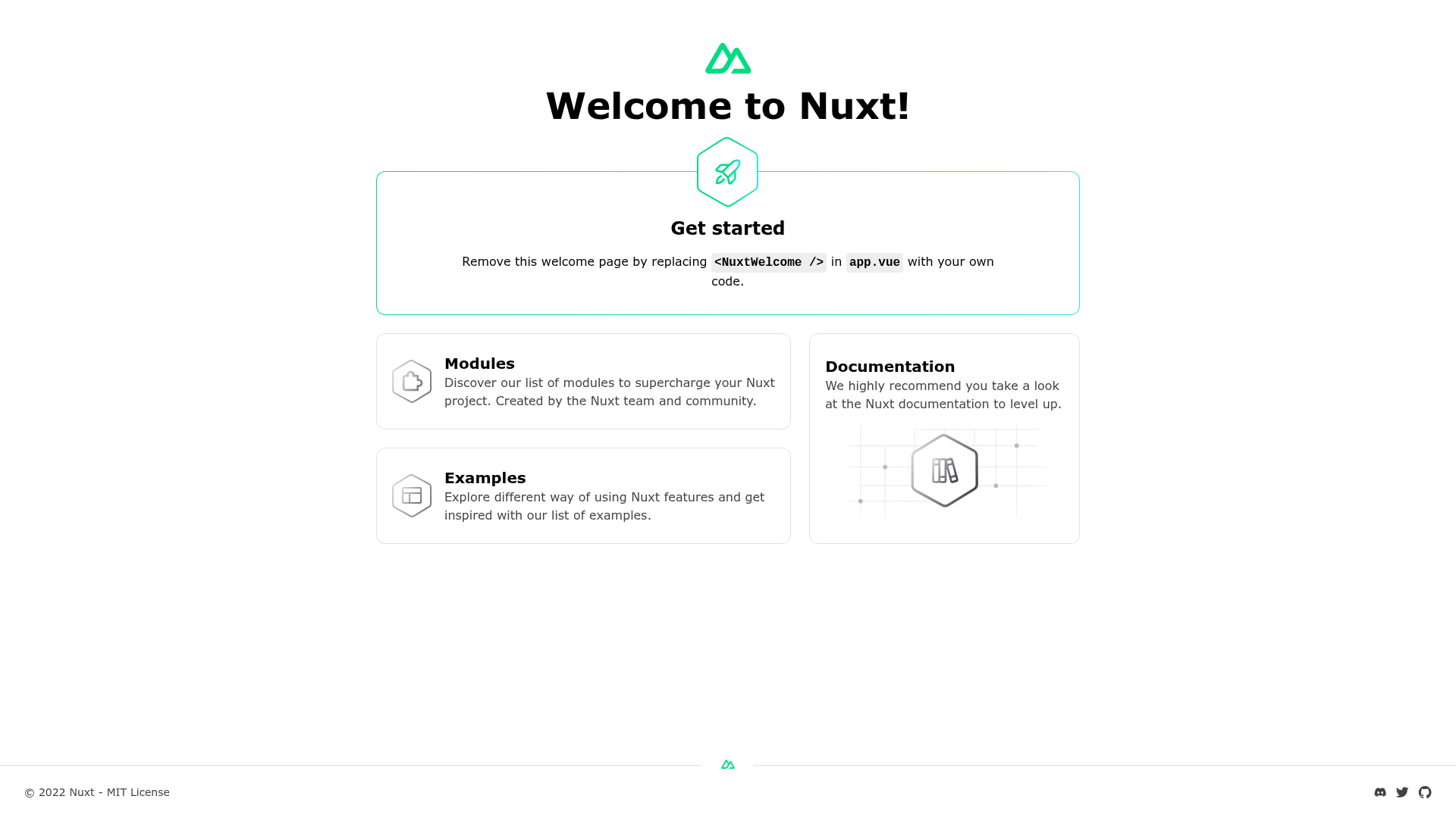 screenshot of Nuxt Example on template0.com