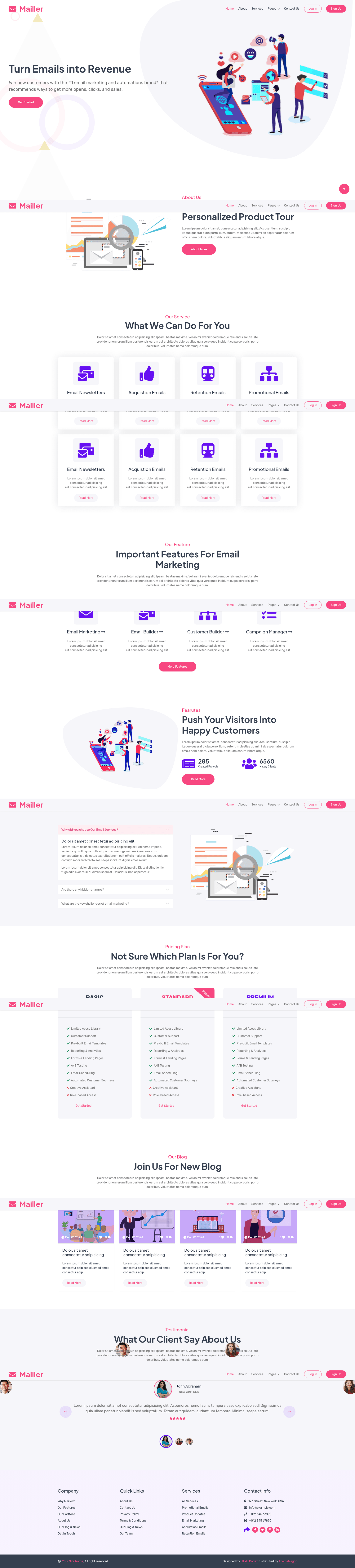 screenshot of Mailler on template0.com