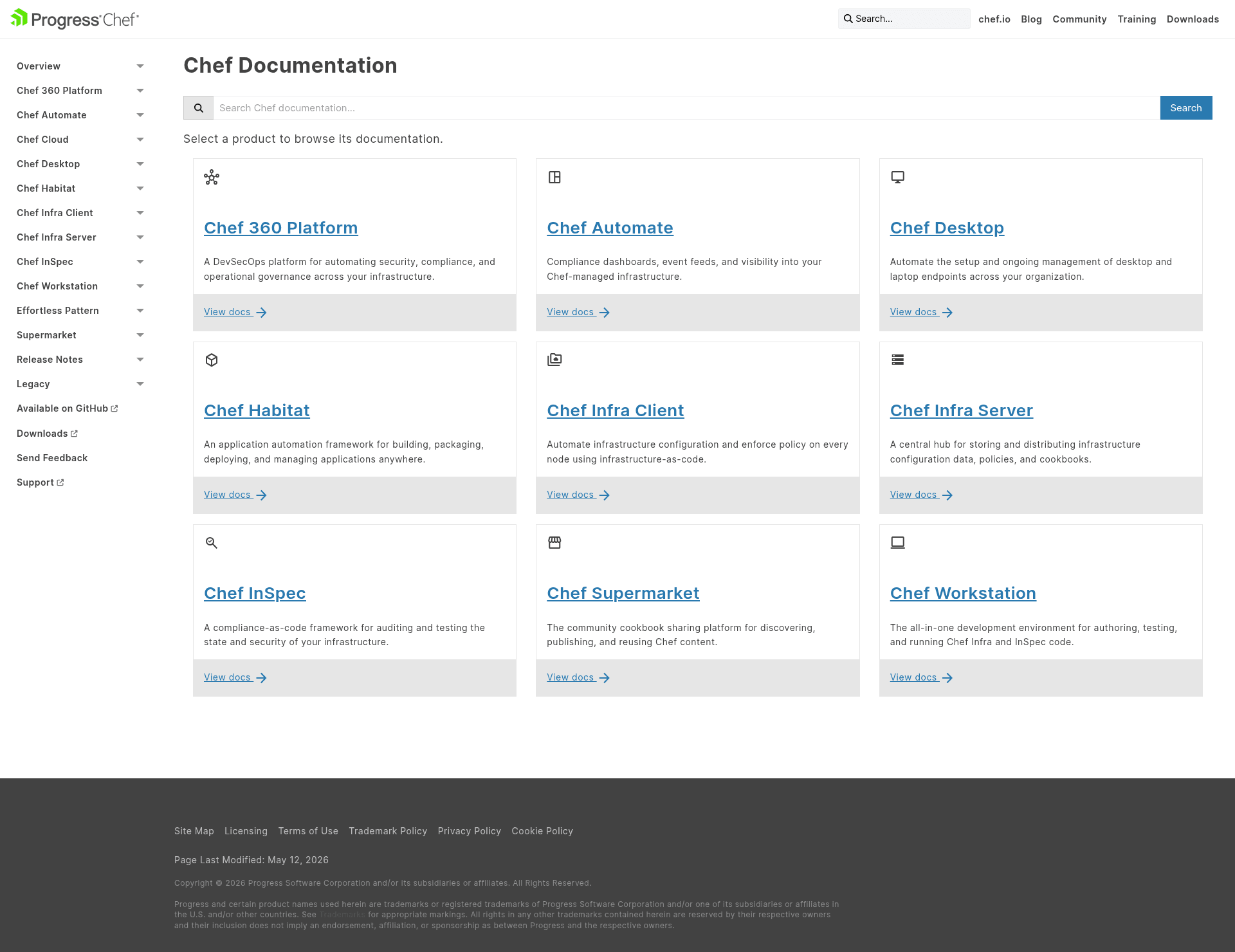 screenshot of Chef Web Docs on template0.com