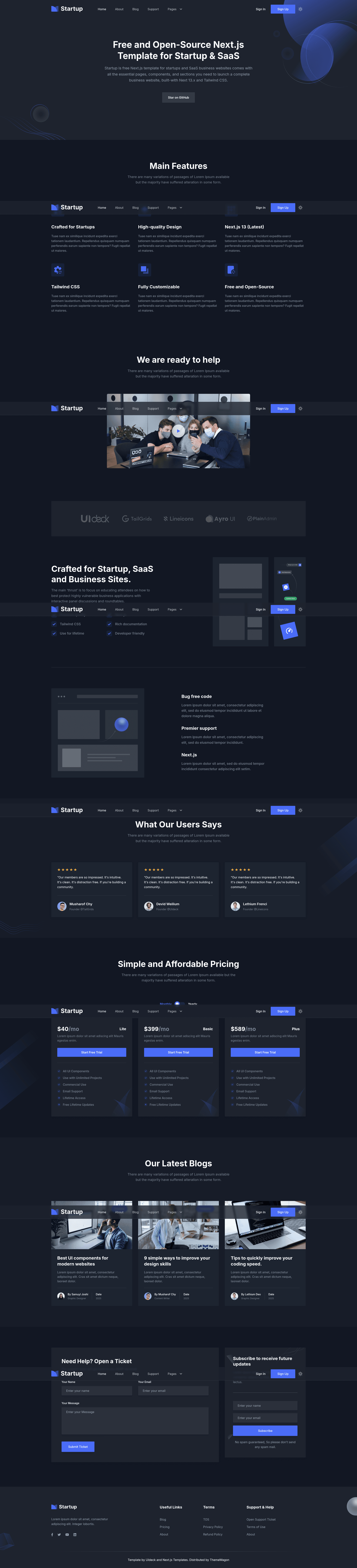 screenshot of Startup on template0.com