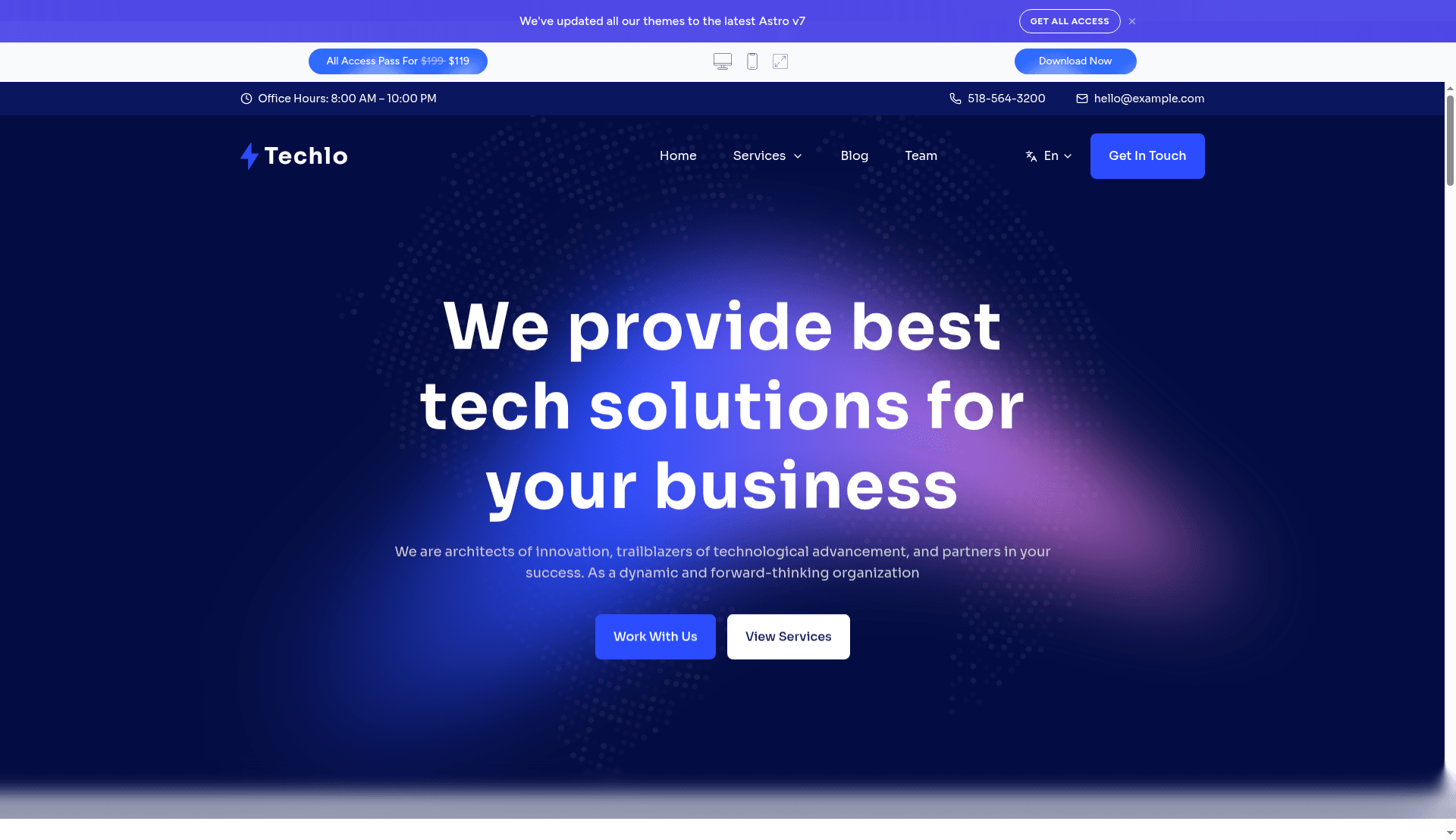 screenshot of Techlo Lite on template0.com
