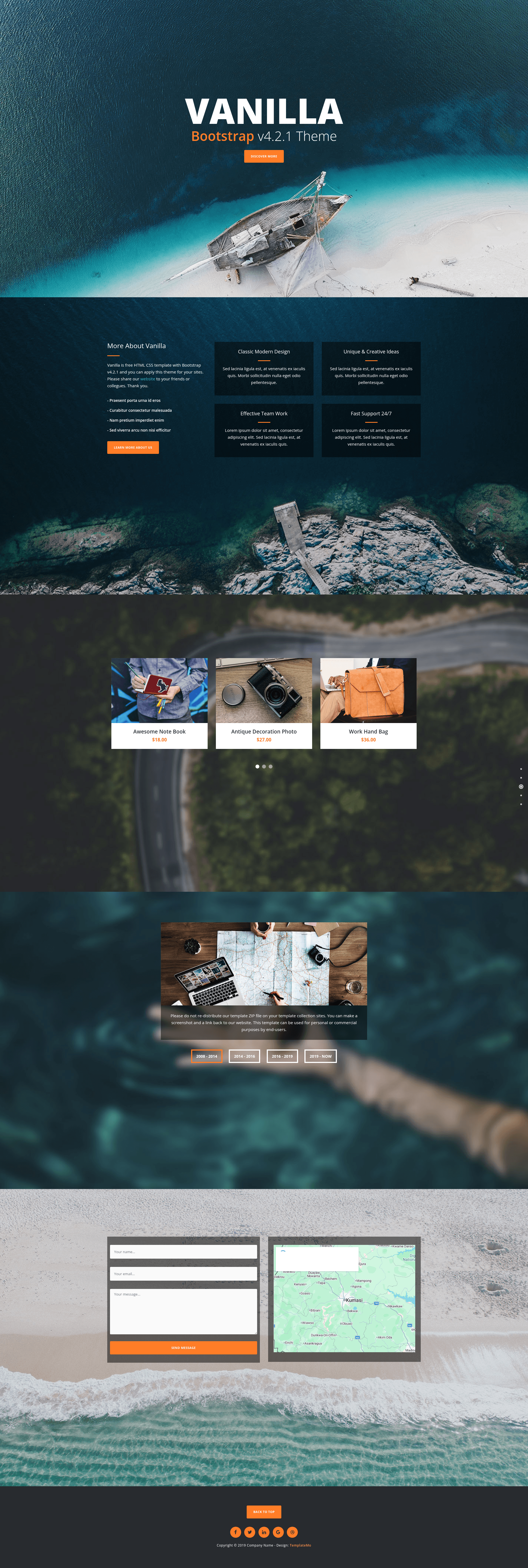 screenshot of Vanilla on template0.com