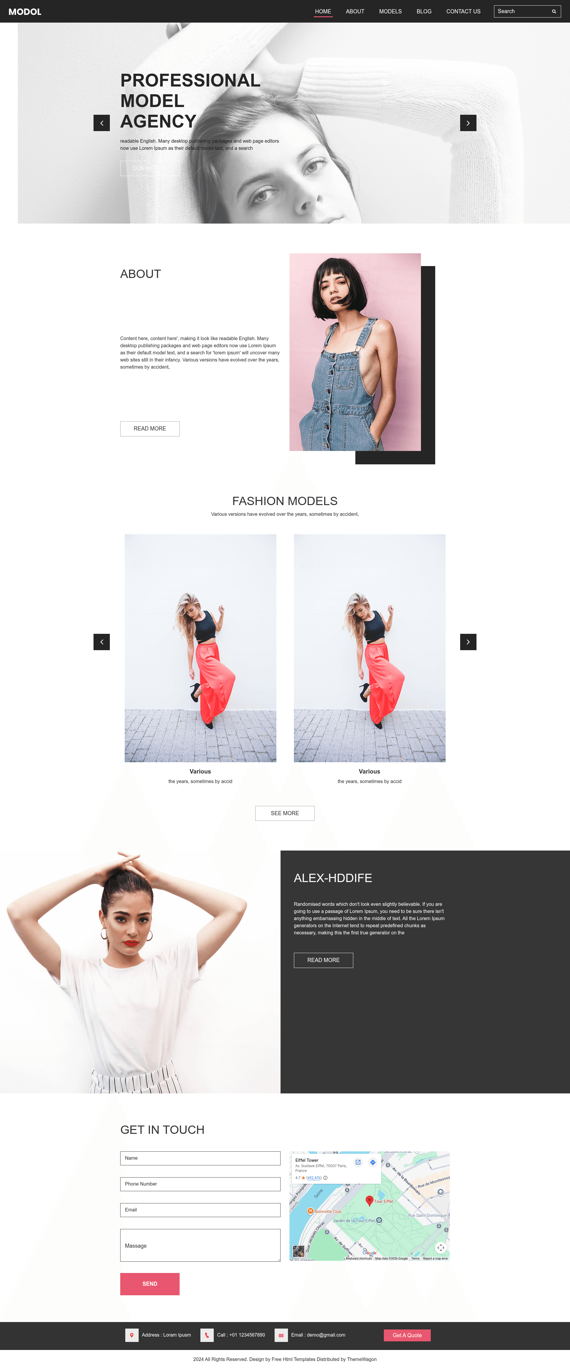 screenshot of Modol on template0.com