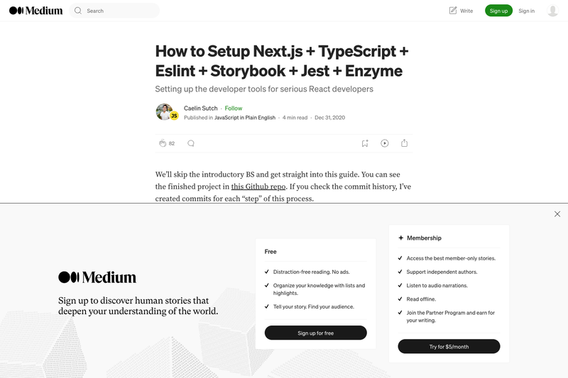 Image for NextJS + Typescript + Eslint + Storybook + Jest + Enzyme on template0.com Image for NextJS + Typescript + Eslint + Storybook + Jest + Enzyme on template0.com