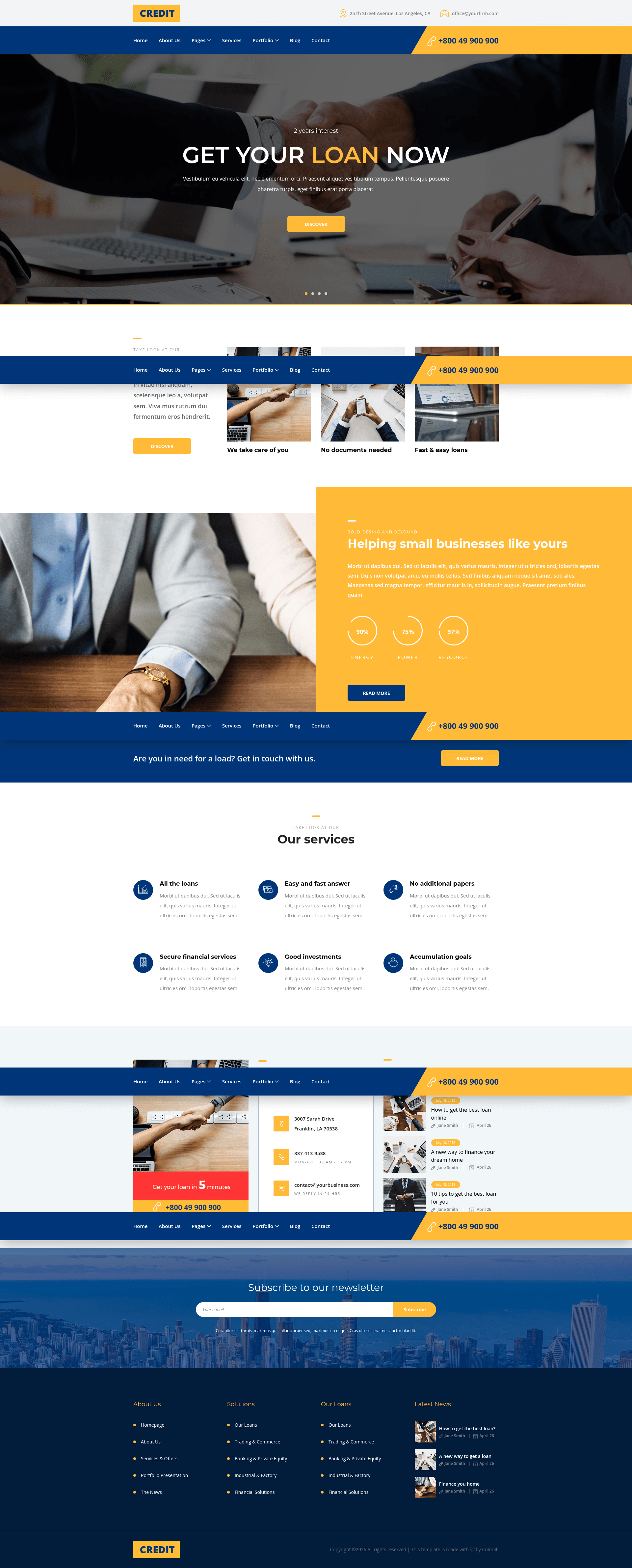 screenshot of Credit – Free Bootstrap 4 Corporate Template on template0.com