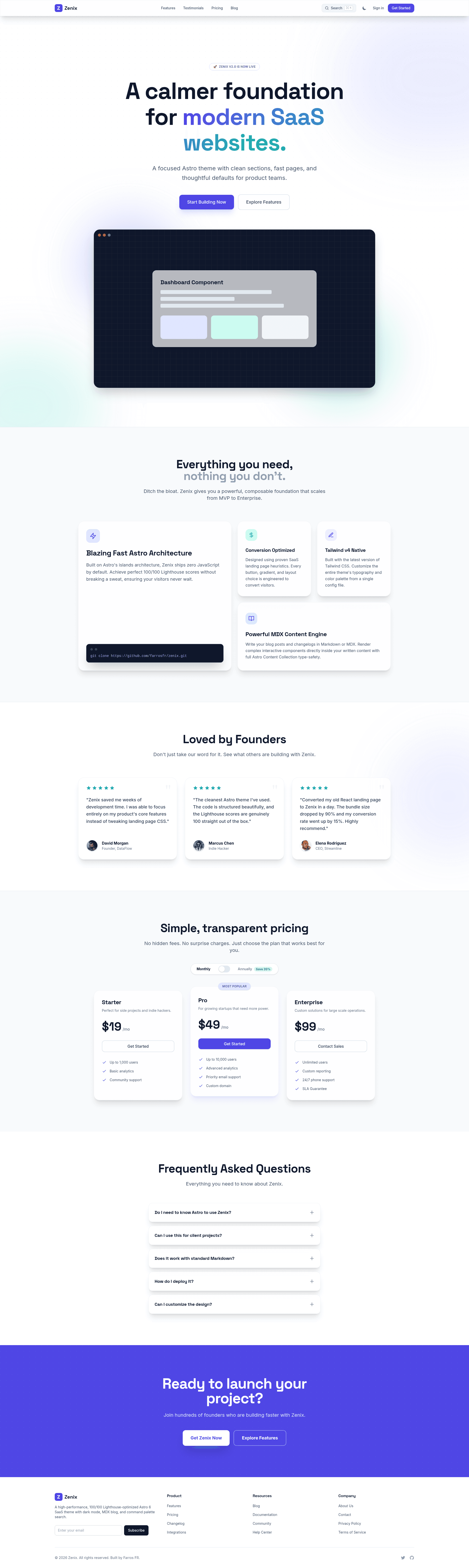 screenshot of Zenix on template0.com