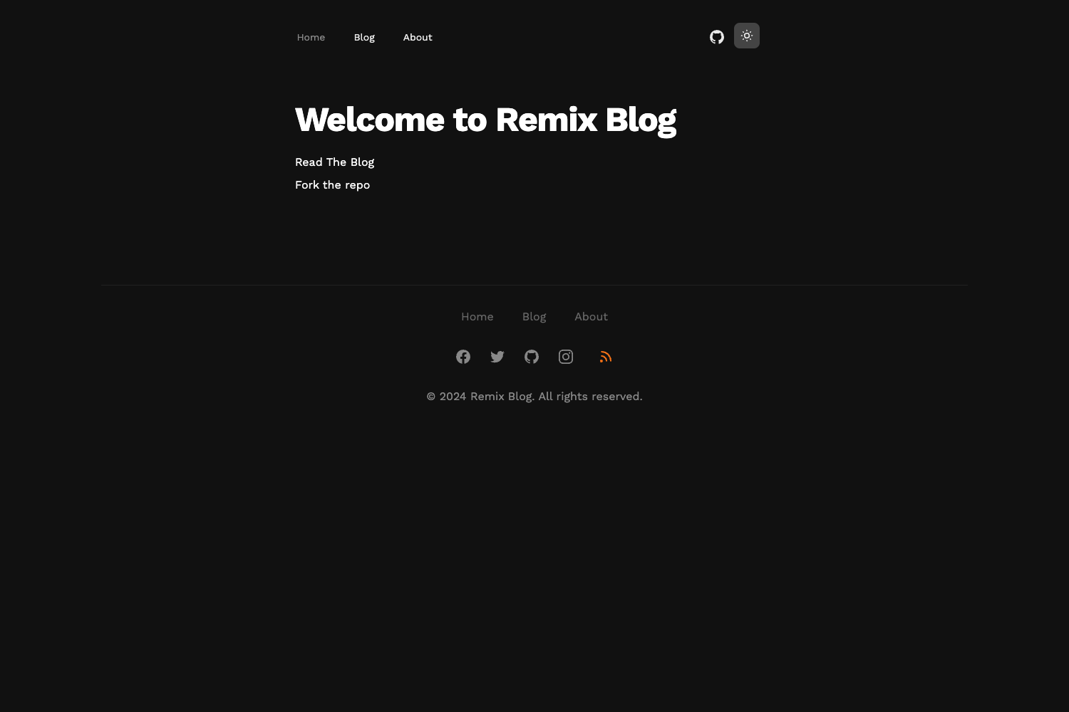 Remix Blog Stack preview