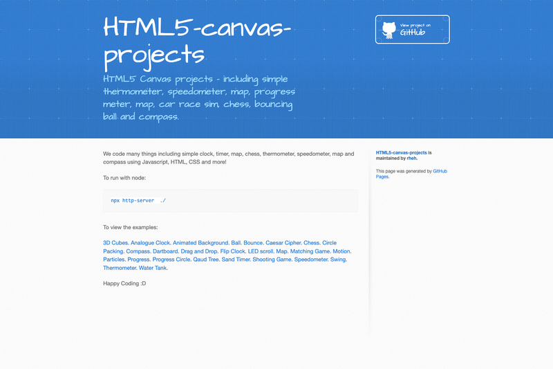 Image for HTML5 Canvas Projects on template0.com